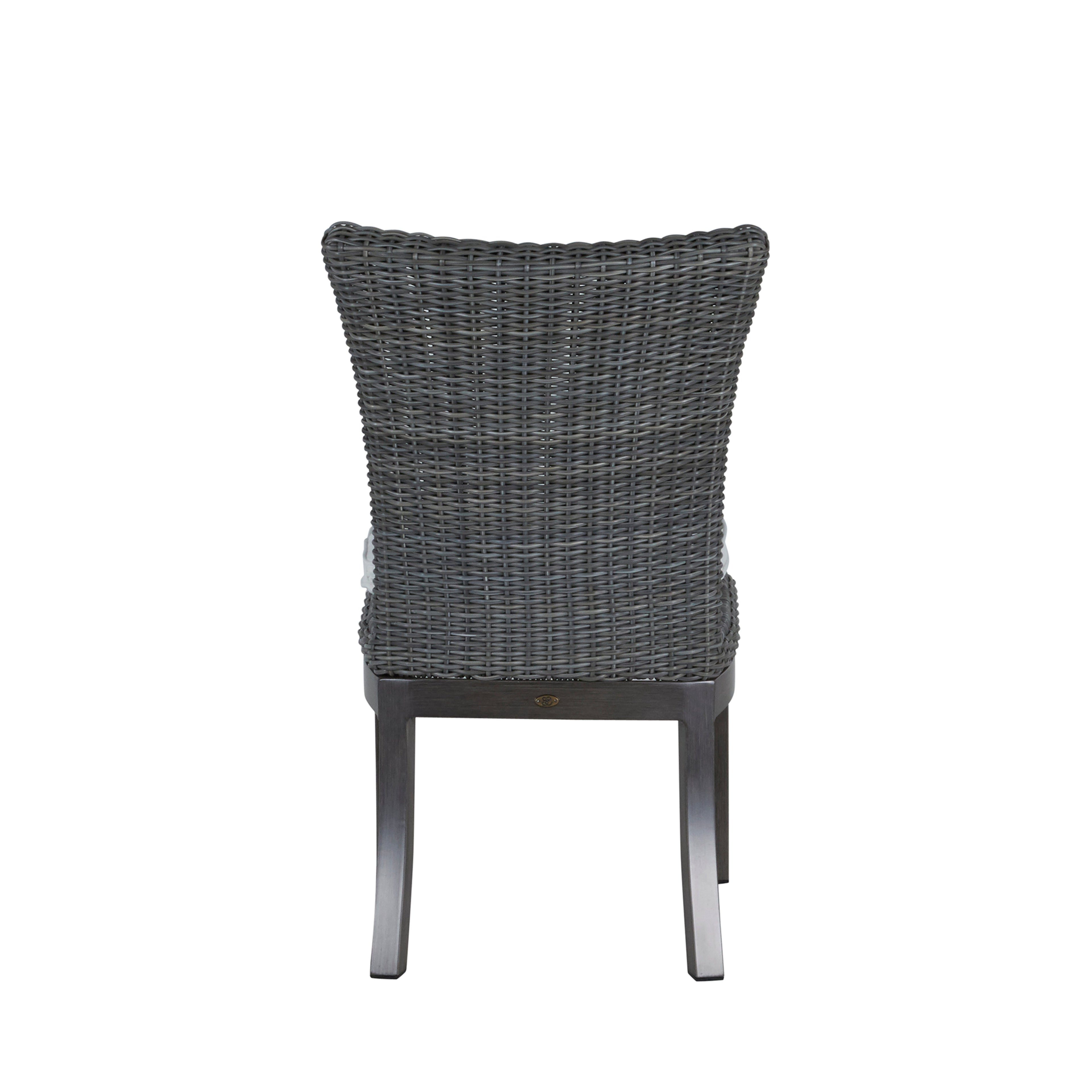 Rustic Woven Resin Wicker Outdoor Side Chair