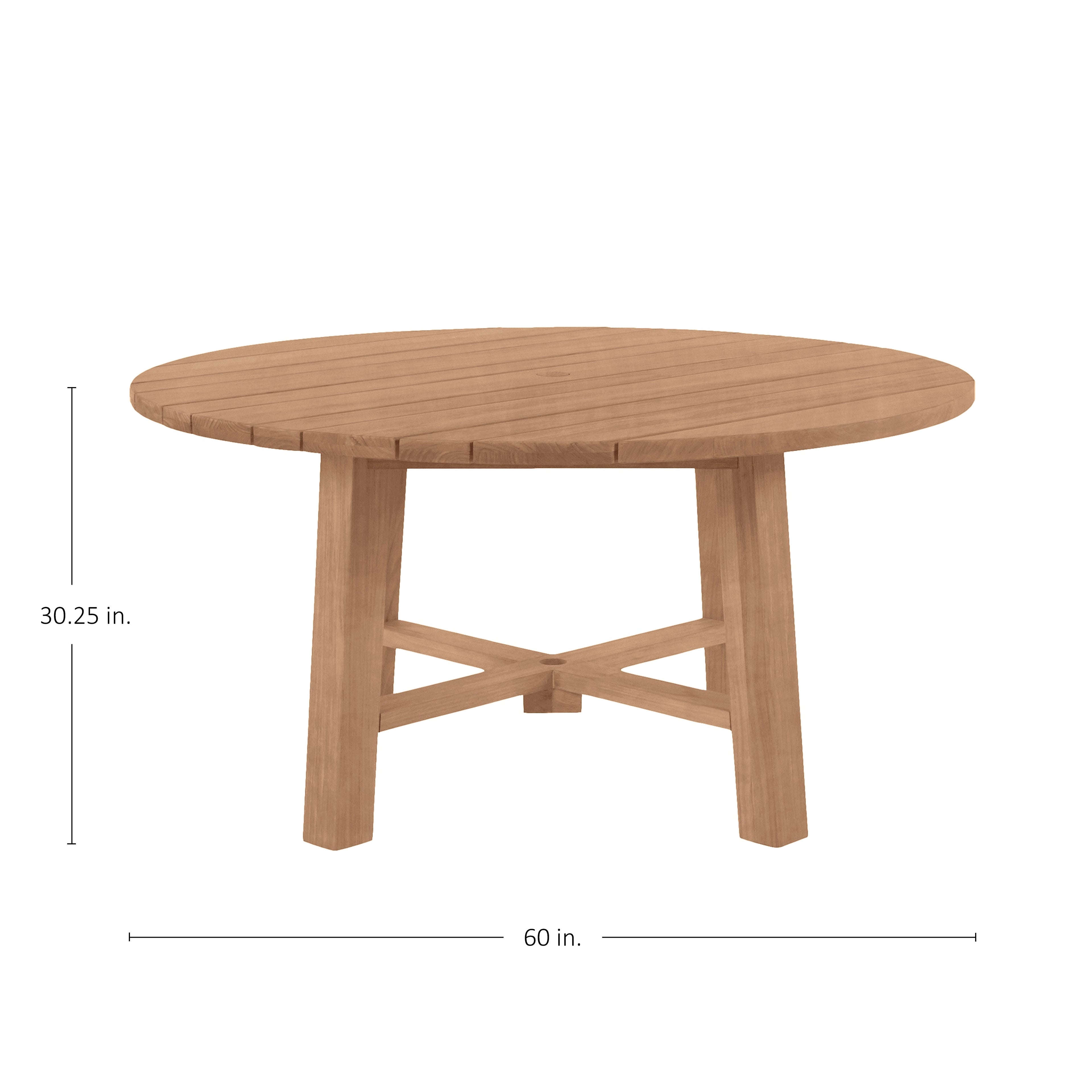 Paige Teak 60" Round Outdoor Dining Table