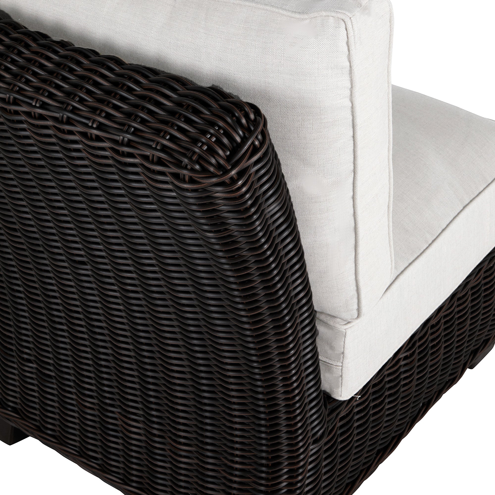 Rustic Woven Wicker Sectional Slipper Chair