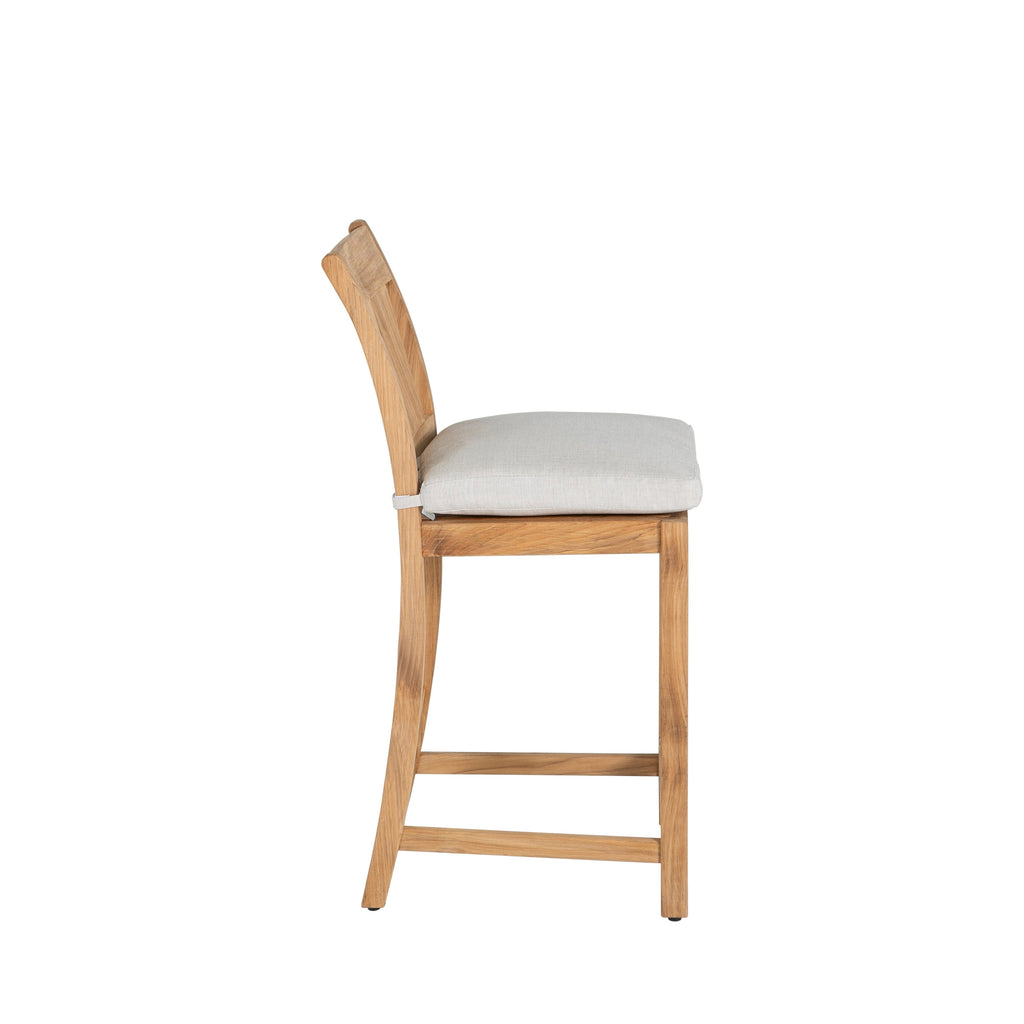 Croquet Teak Outdoor Transitional Counter Stool