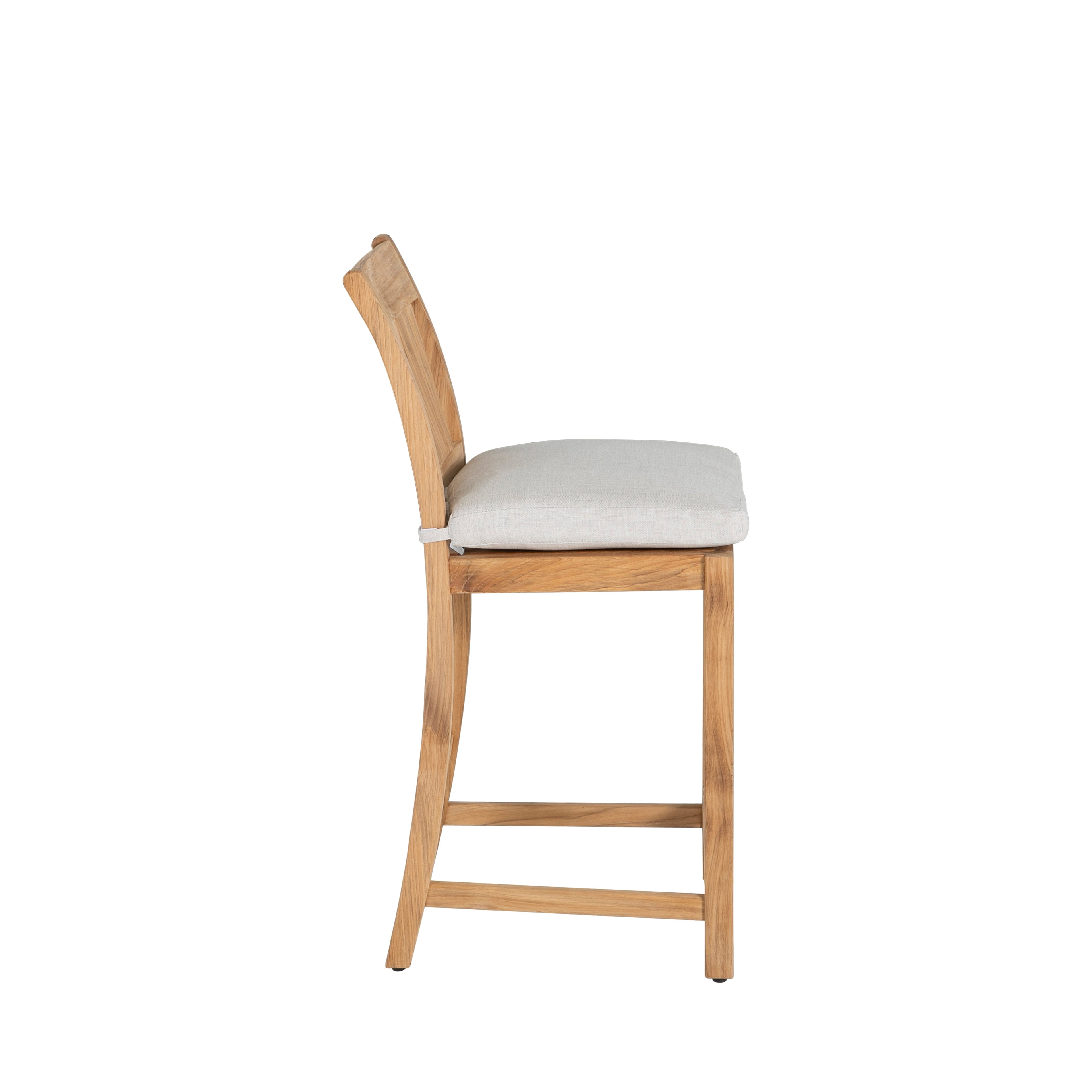 Croquet Teak Outdoor Transitional Counter Stool