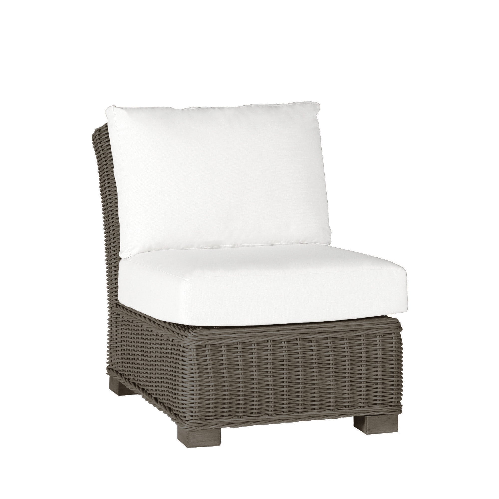 Rustic Woven Wicker Sectional Slipper Chair