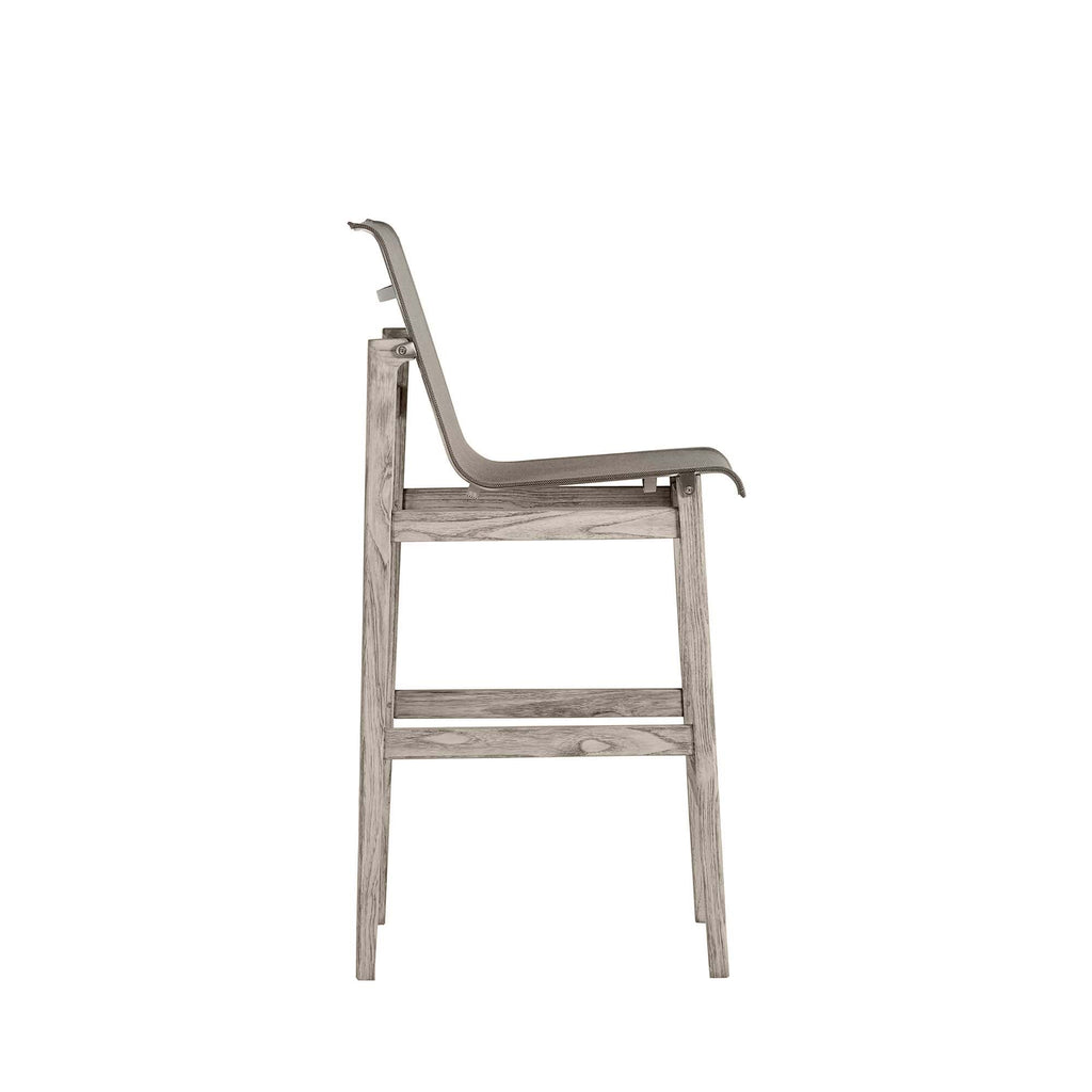 Coast Teak Sling Outdoor Bar Stool