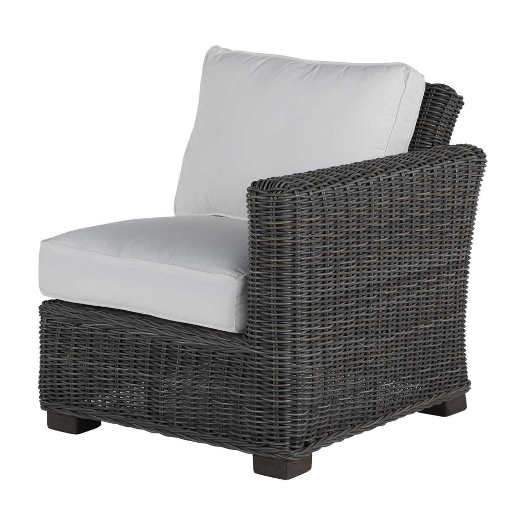 Rustic Resin Wicker Outdoor RAF Sectional Sofa
