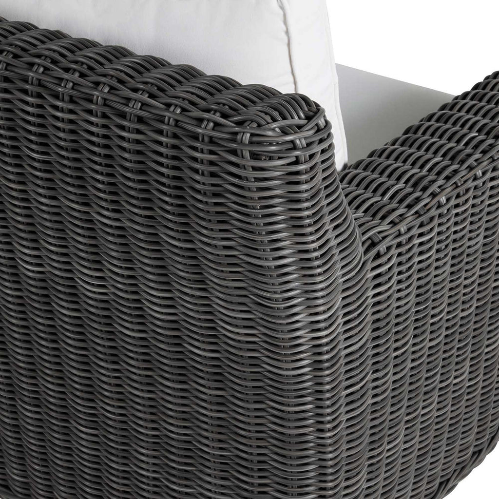Rustic Resin Wicker Outdoor RAF Sectional Sofa