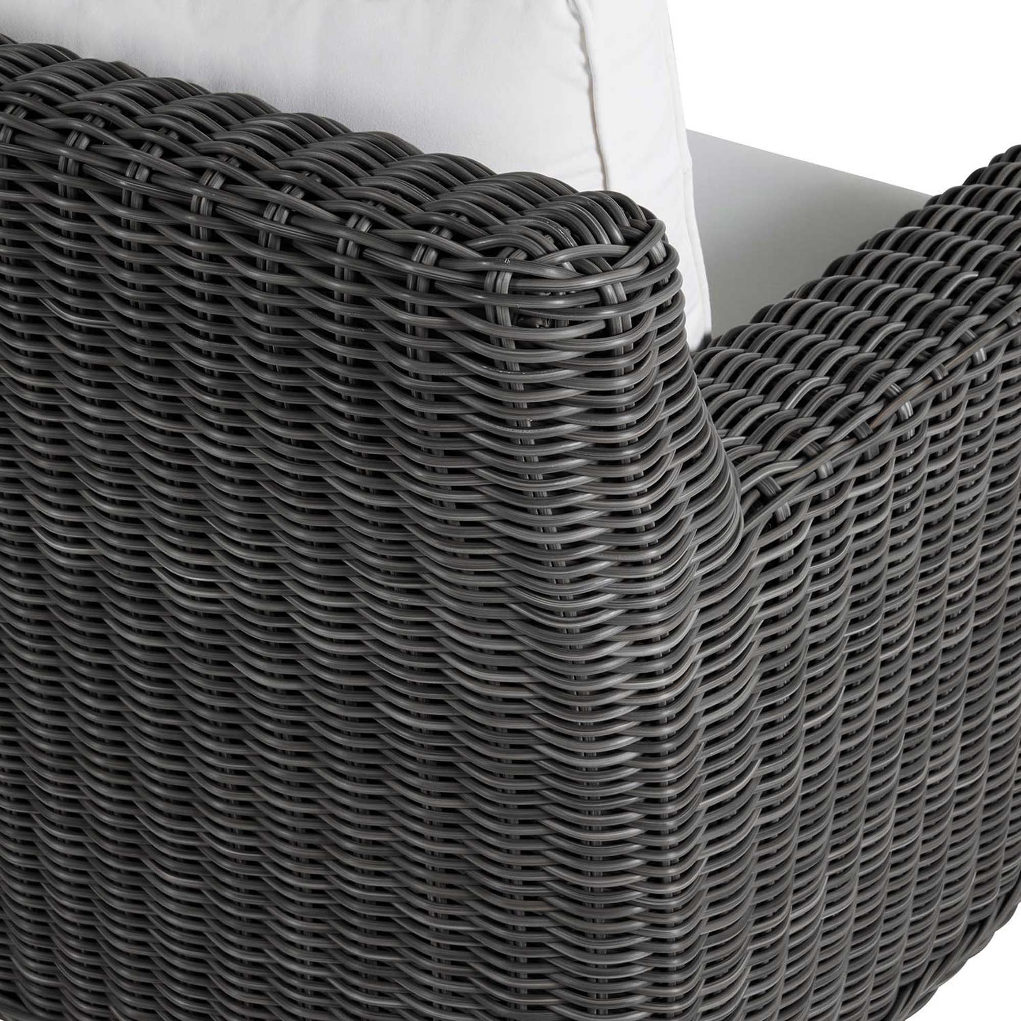 Rustic Resin Wicker Outdoor RAF Sectional Sofa