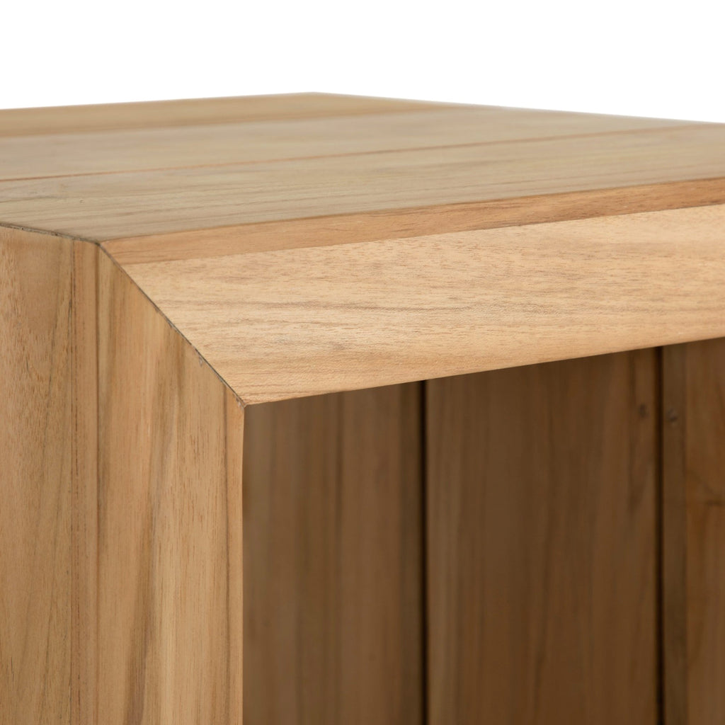 Messina Teak Square Outdoor Waterfall Side Table