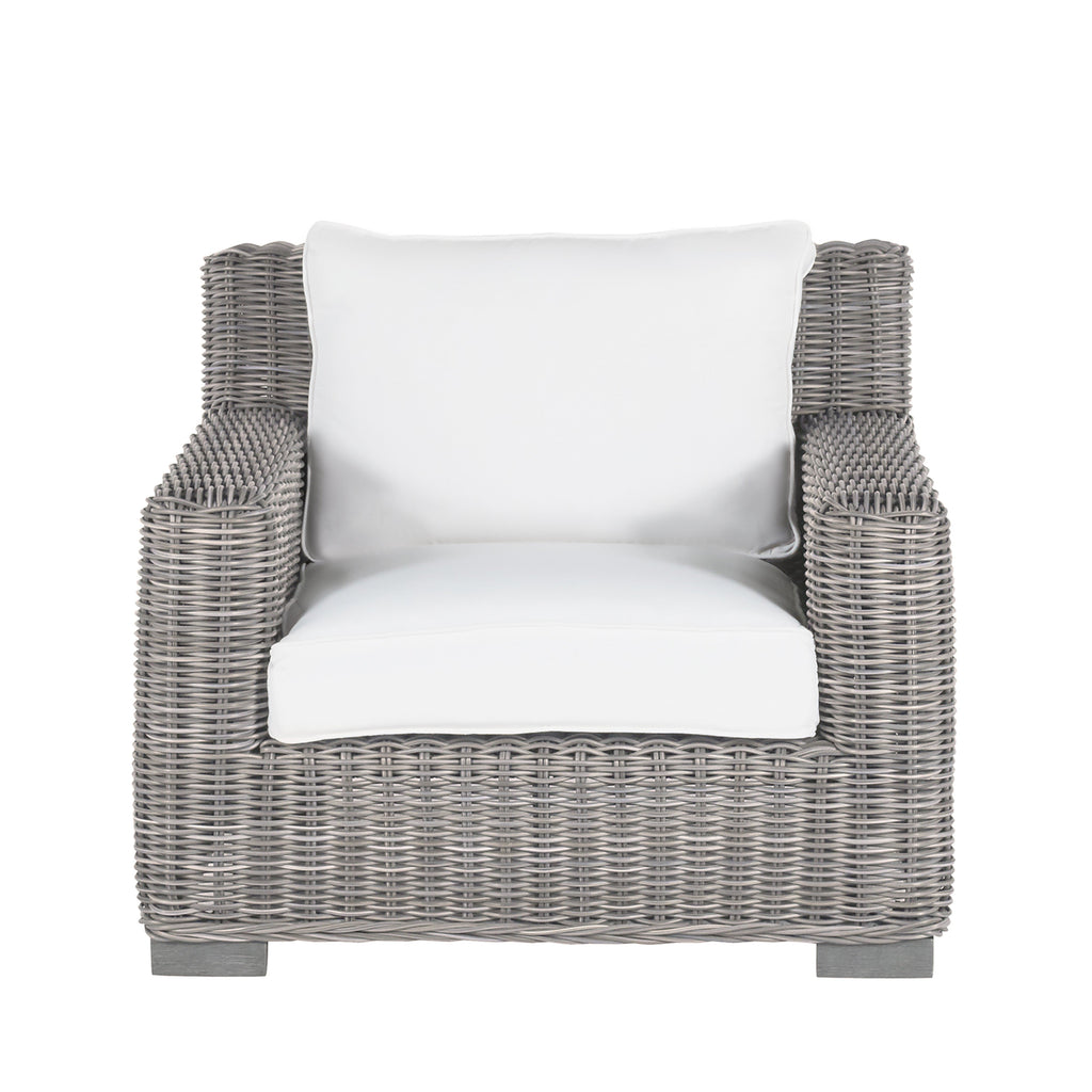 Rustic Woven Resin Wicker Outdoor Lounge Chair
