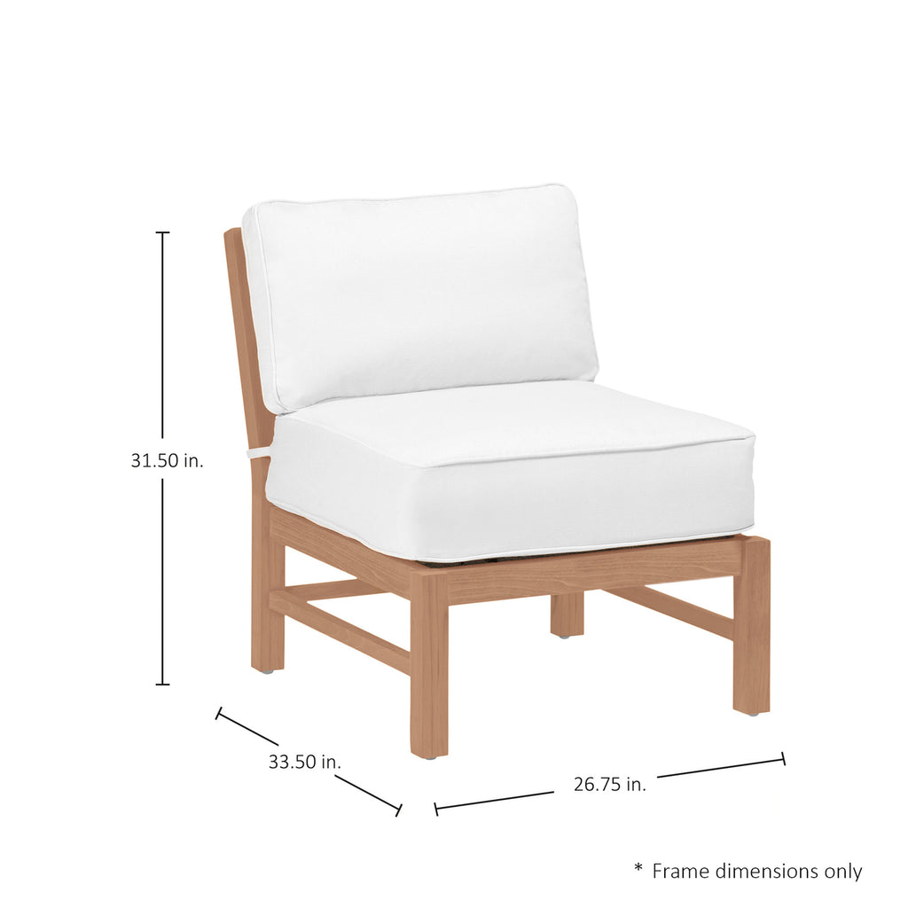 Club Teak Outdoor Sectional Slipper Chair