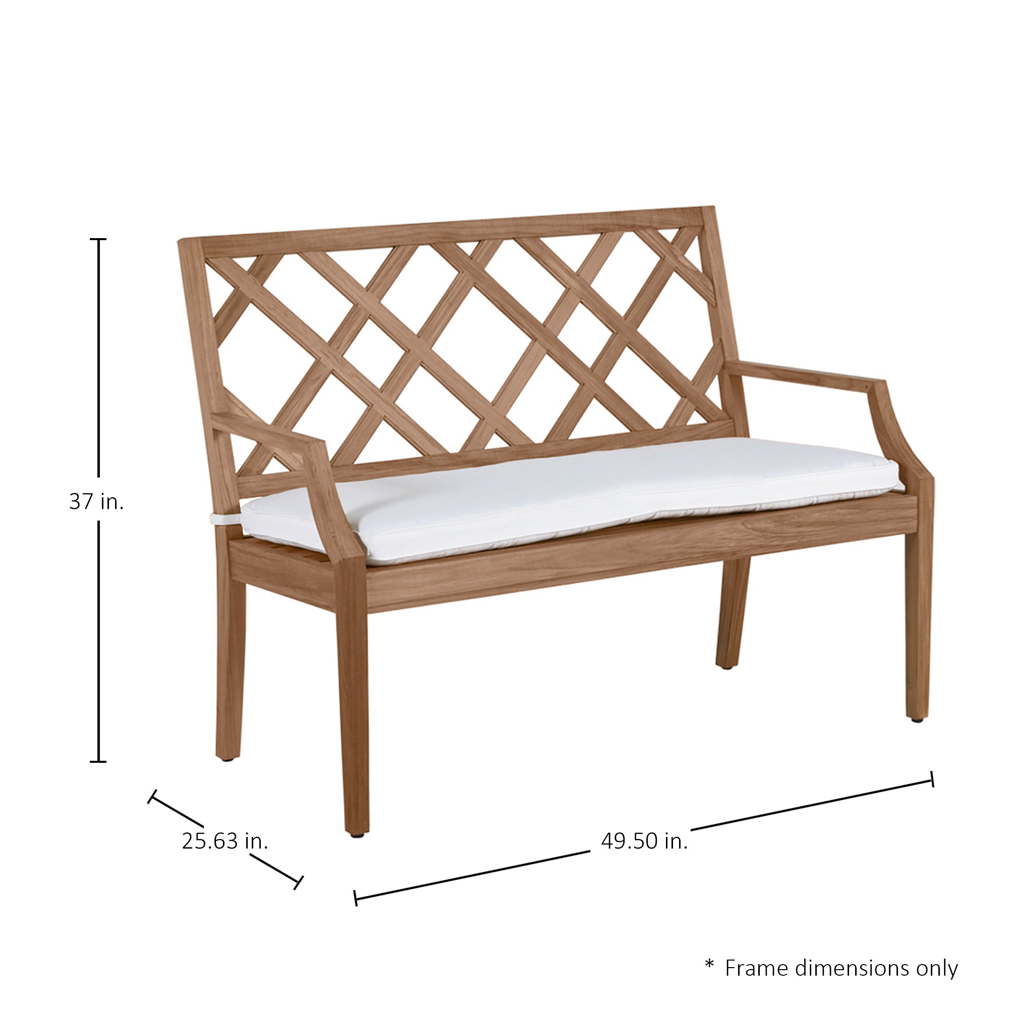 Haley Teak Outdoor Latticework Bench