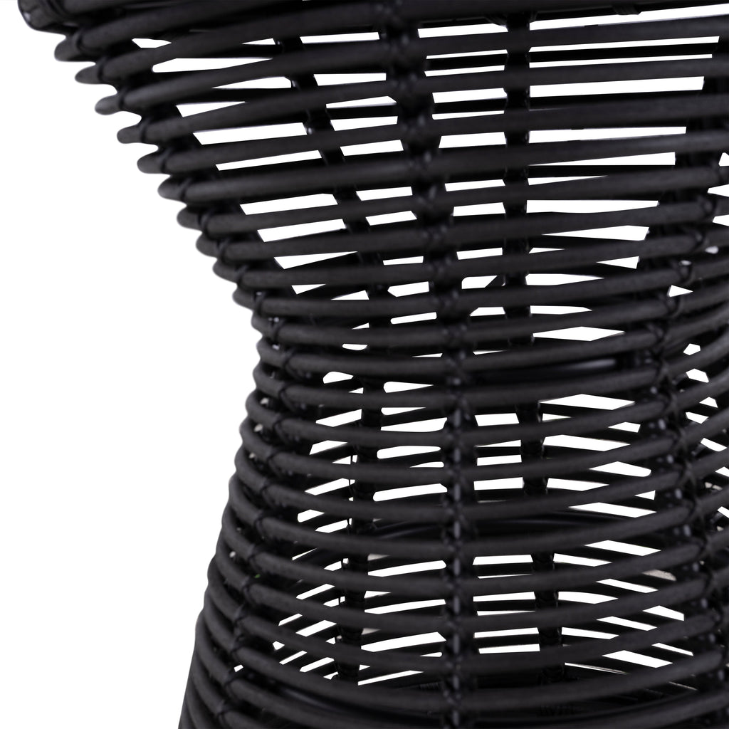 Harris Wicker 22" Round Outdoor Pedestal End Table