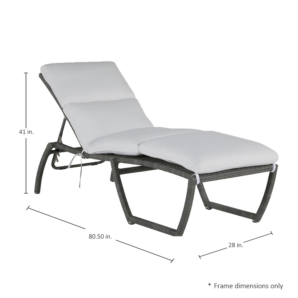 Skye Wicker Outdoor Armless Chaise Lounge