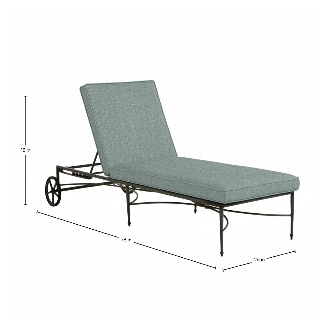 QS Roma Chaise Lounge, Slate Gray-Cast Mist