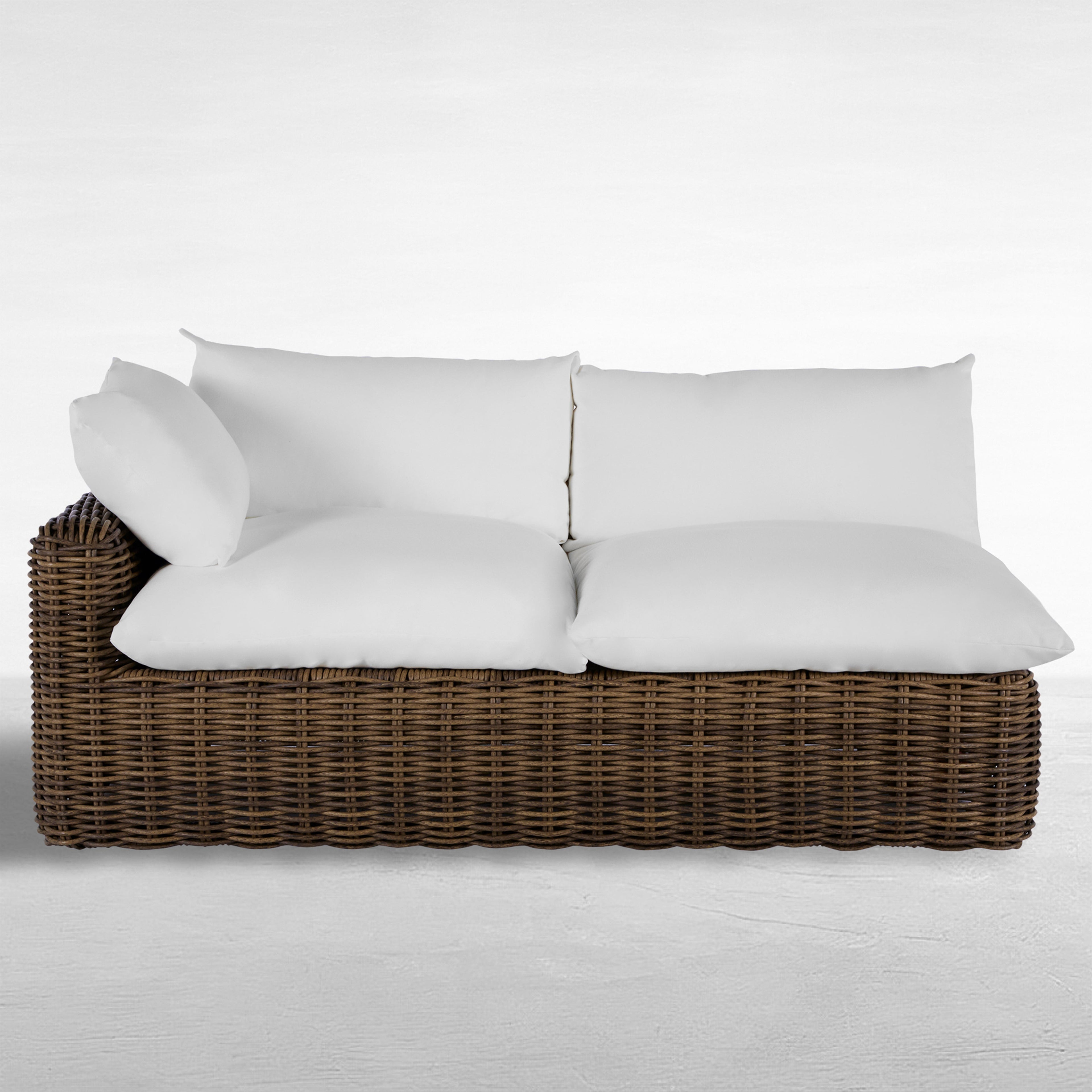 Montecito Resin Wicker Left Arm Facing Loveseat
