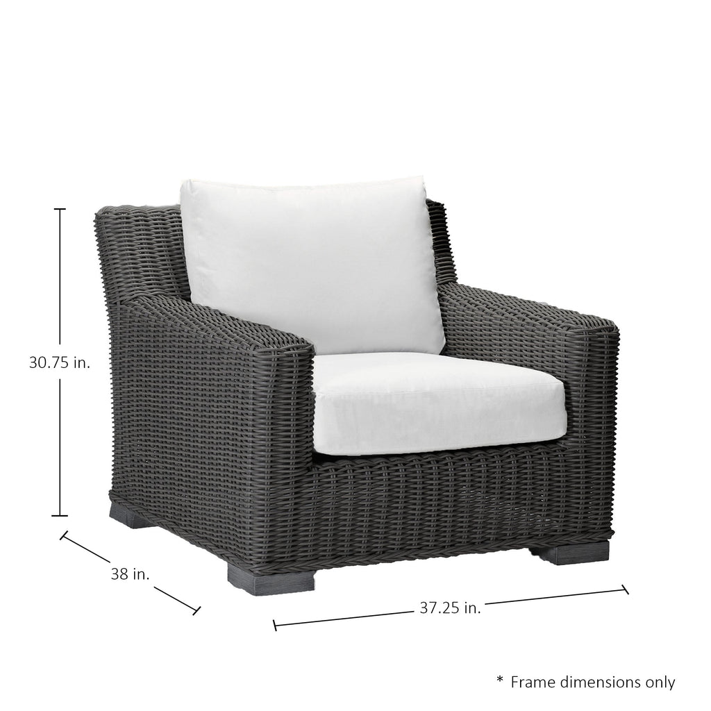 Rustic Woven Resin Wicker Outdoor Lounge Chair