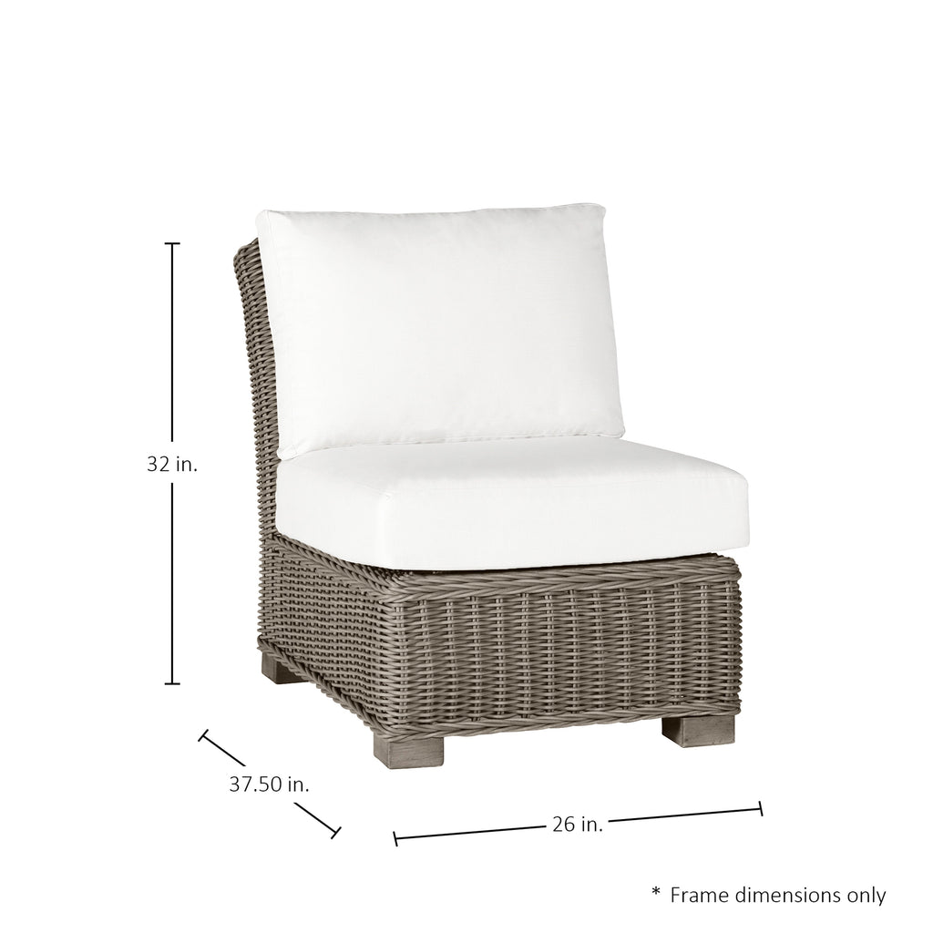 Rustic Woven Wicker Sectional Slipper Chair