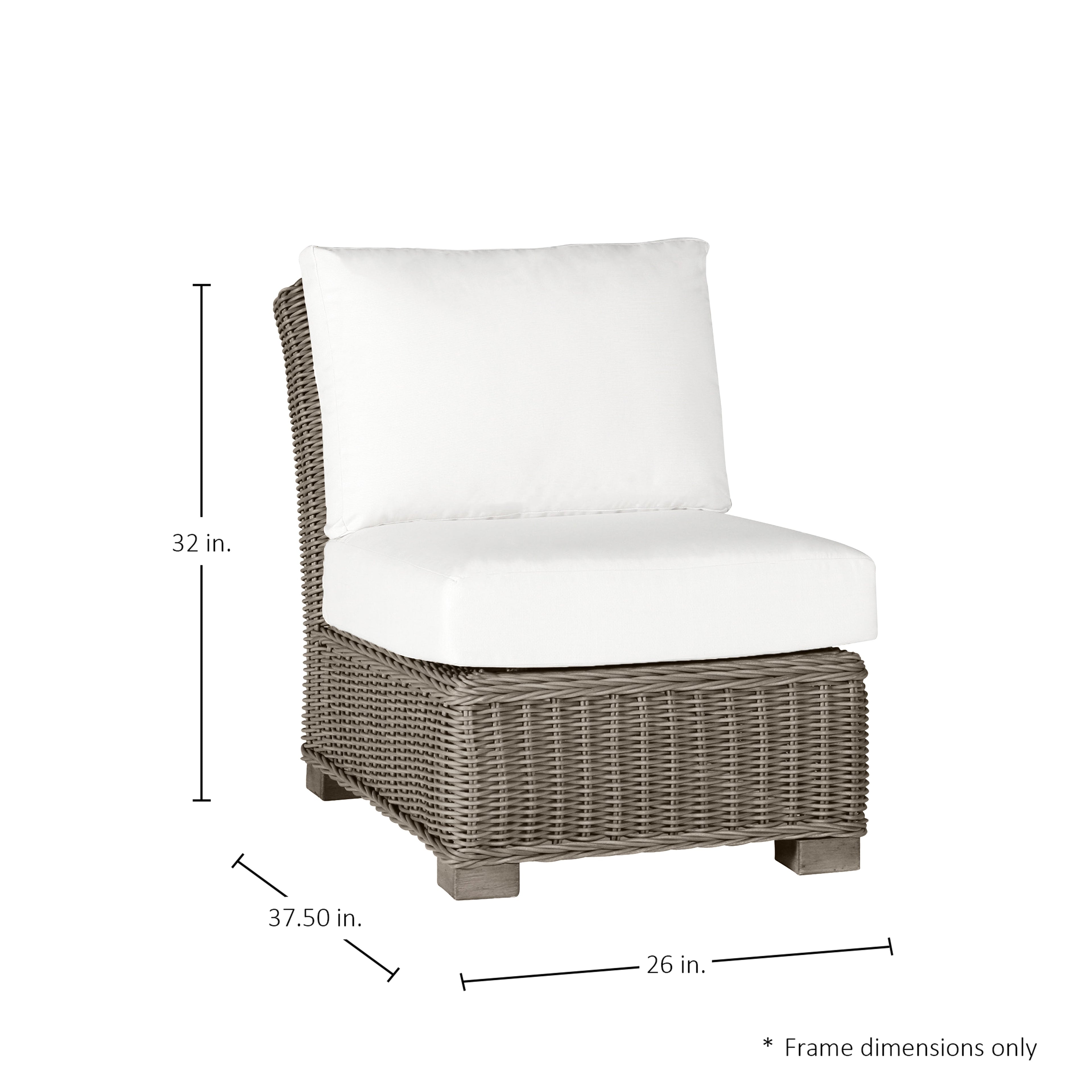 Rustic Woven Wicker Sectional Slipper Chair