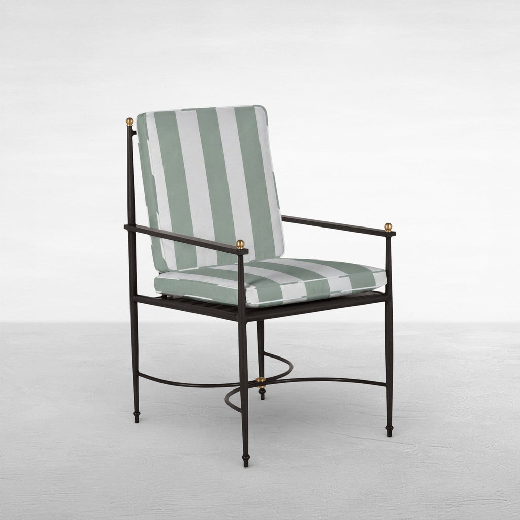 QS Roma Arm Chair, Slate Gray-Cabana Stripe Mist