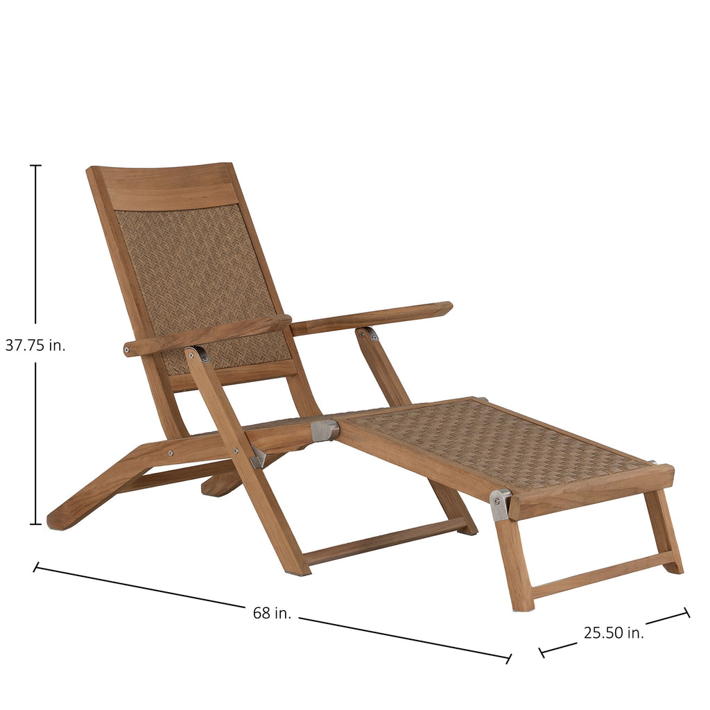 Savannah Wicker Outdoor Steamer Chaise Lounge