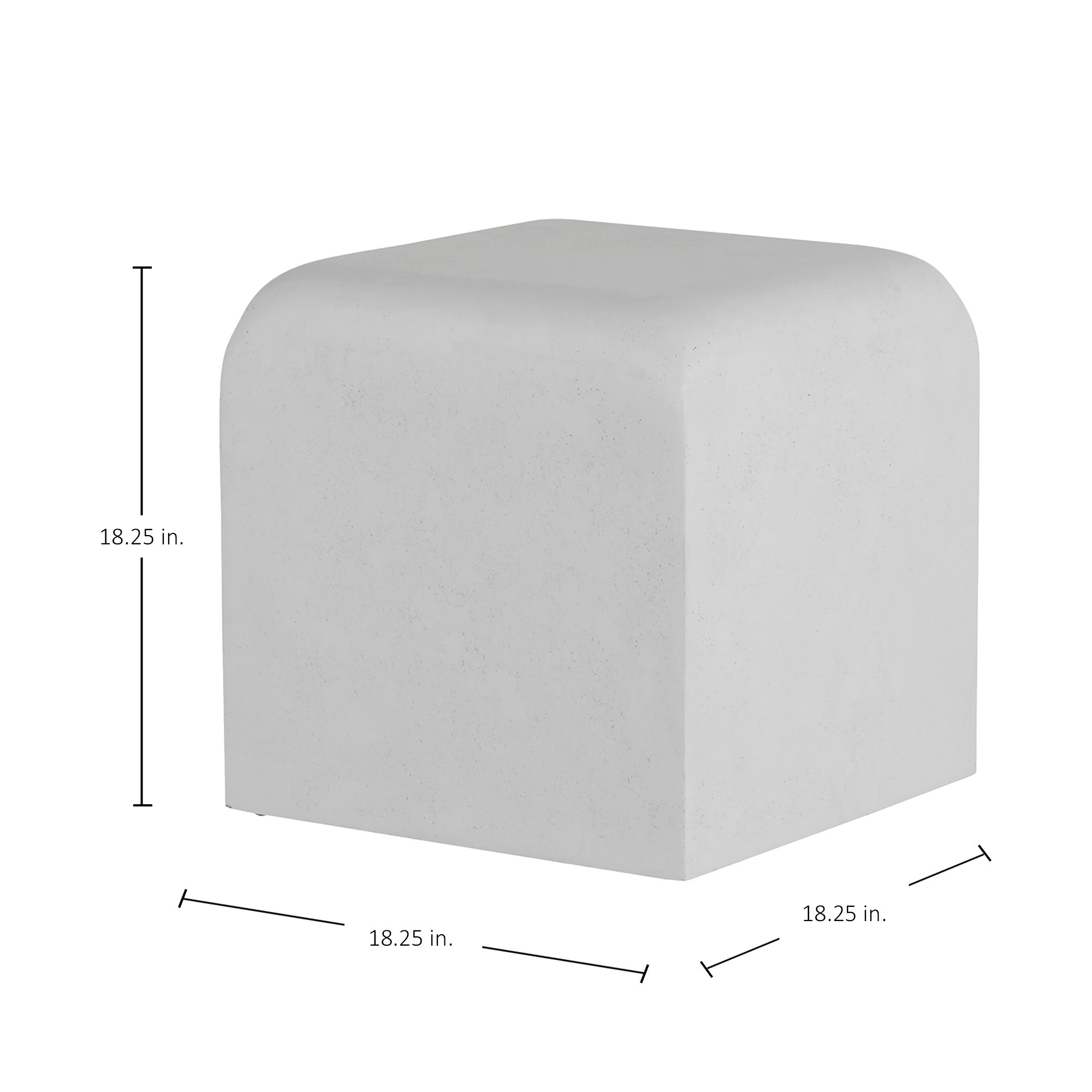 Grebe Cast Stone 18" Square Outdoor Pedestal Stool