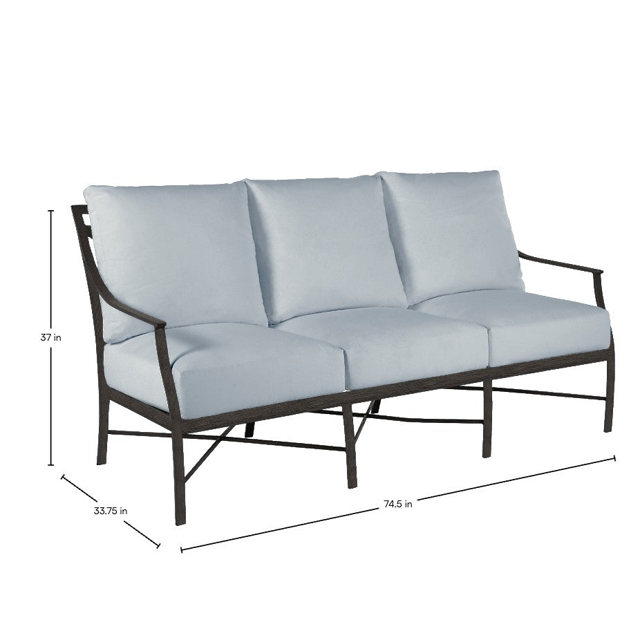 QS Monaco Sofa, Slate Gray-Linen Chambray