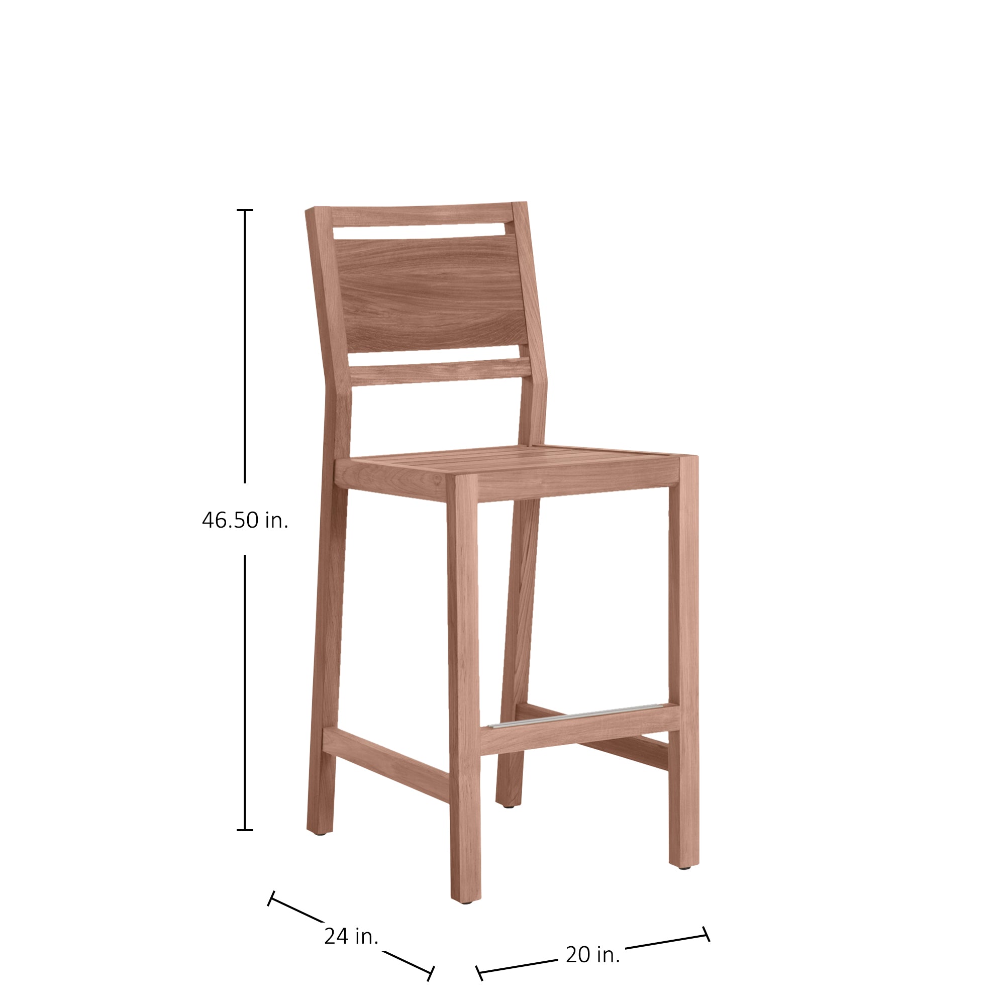 Avondale Teak Outdoor Bar Stool