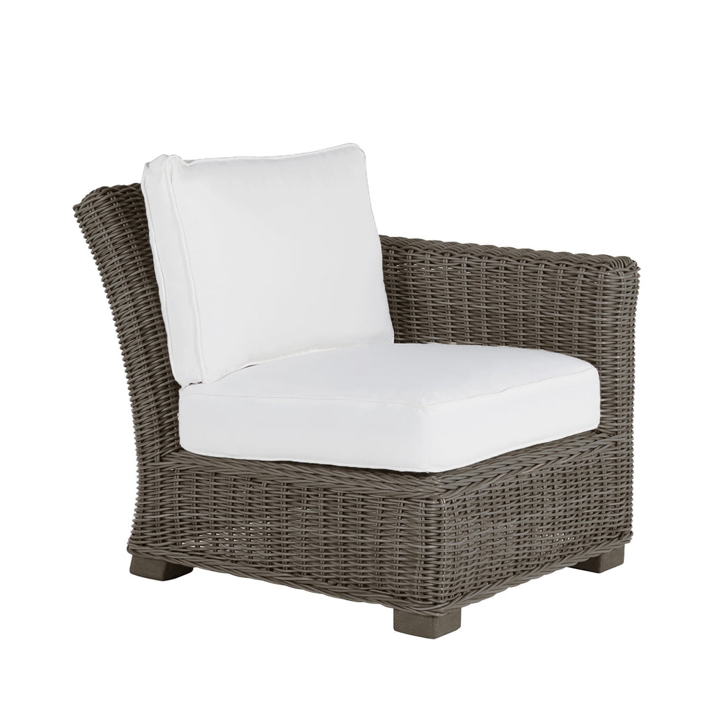 Rustic Resin Wicker Outdoor RAF Sectional Sofa