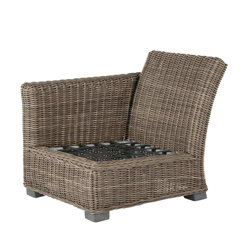 Rustic Resin Wicker Outdoor LAF Sectional Sofa