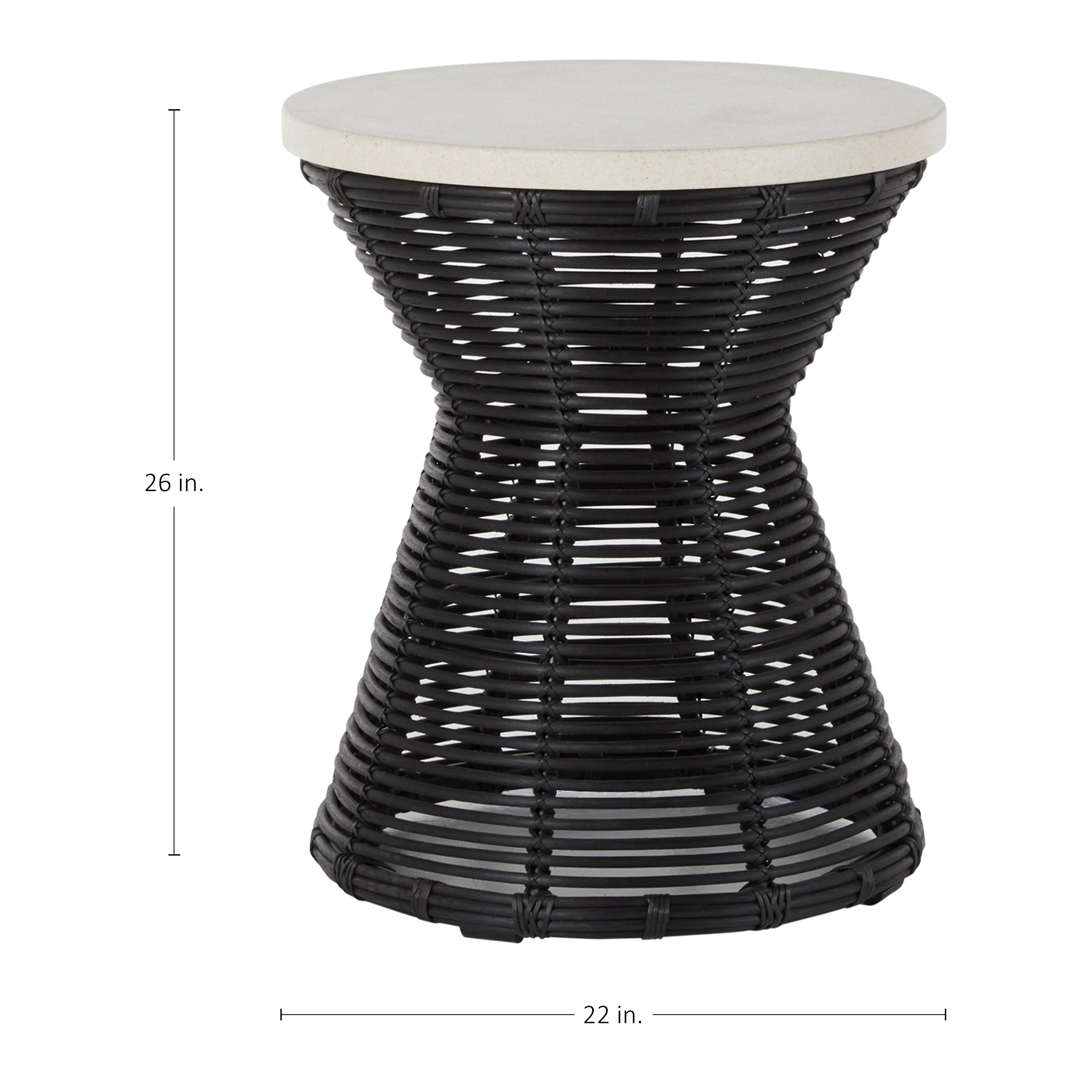 Harris Wicker 22" Round Outdoor Pedestal End Table