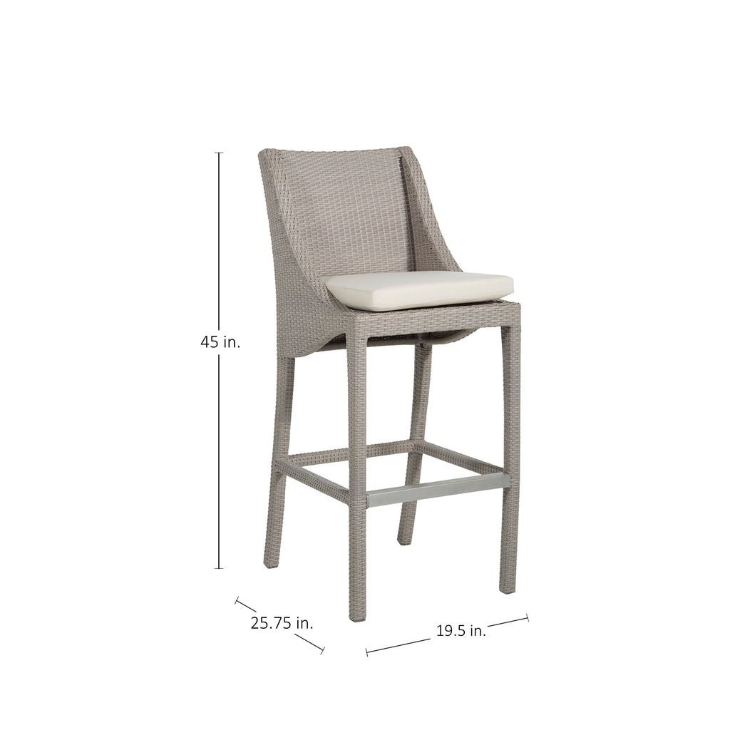 Athena Woven Resin Wicker Outdoor Bar Stool