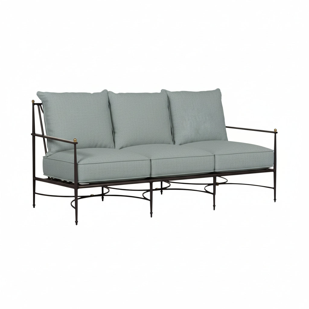 QS Roma Sofa, Slate Gray-Cast Mist