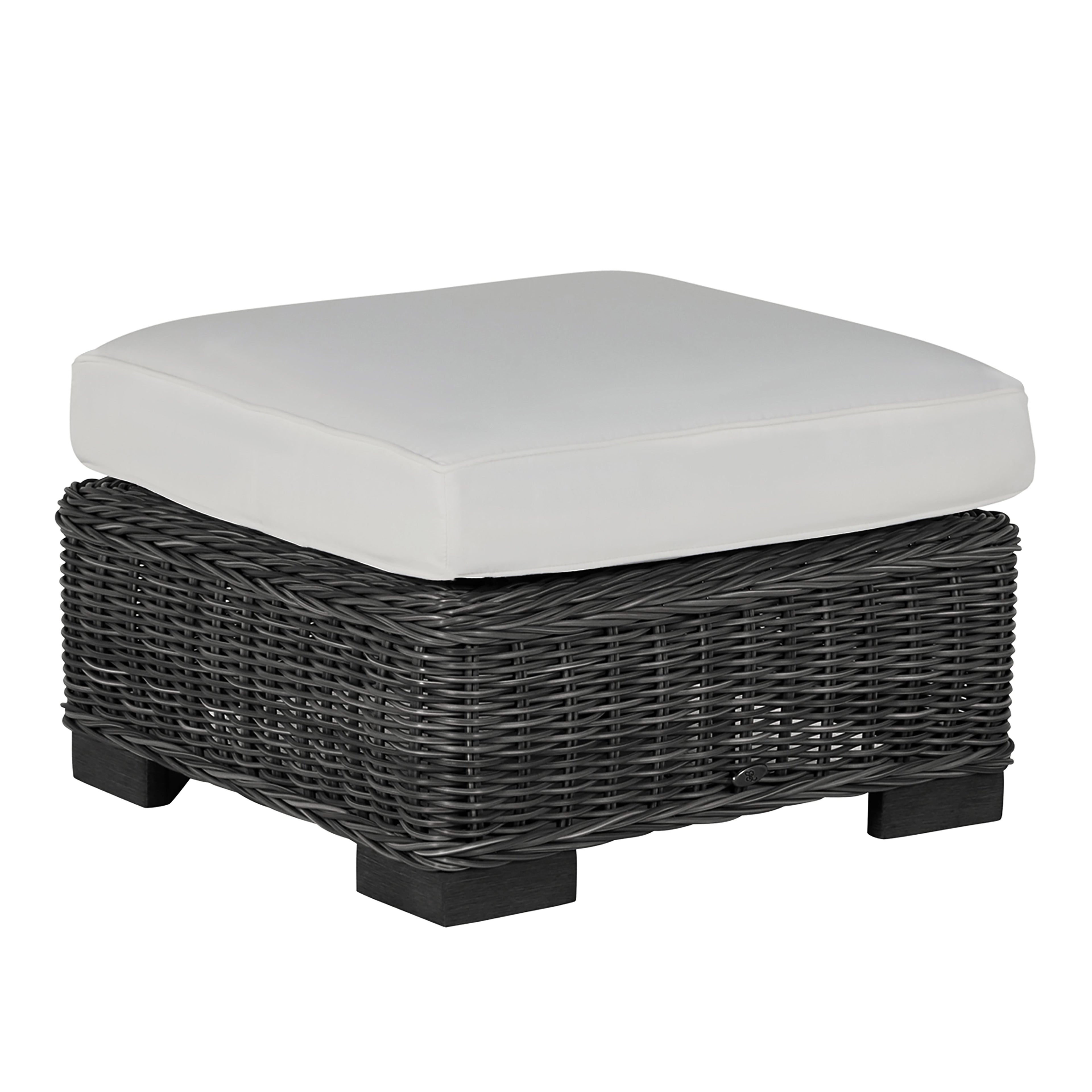 Rustic N-Dura Resin Wicker Outdoor Woven Ottoman