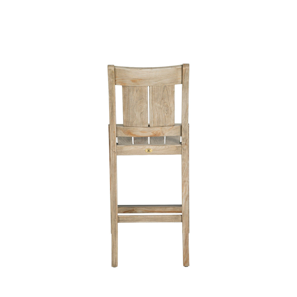 Croquet Teak Outdoor Transitional Counter Stool