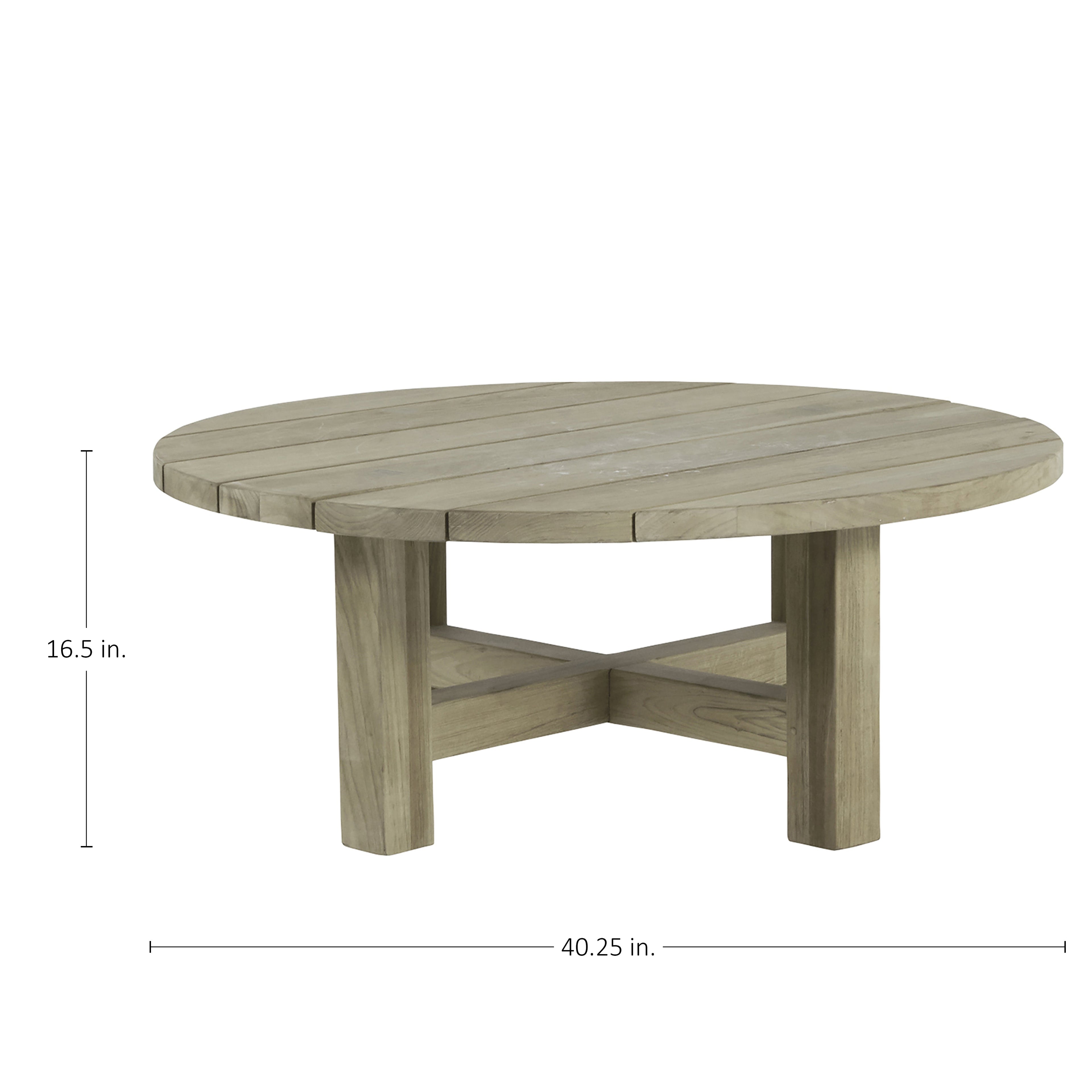 Croquet Teak 40.25" Round Outdoor Coffee Table