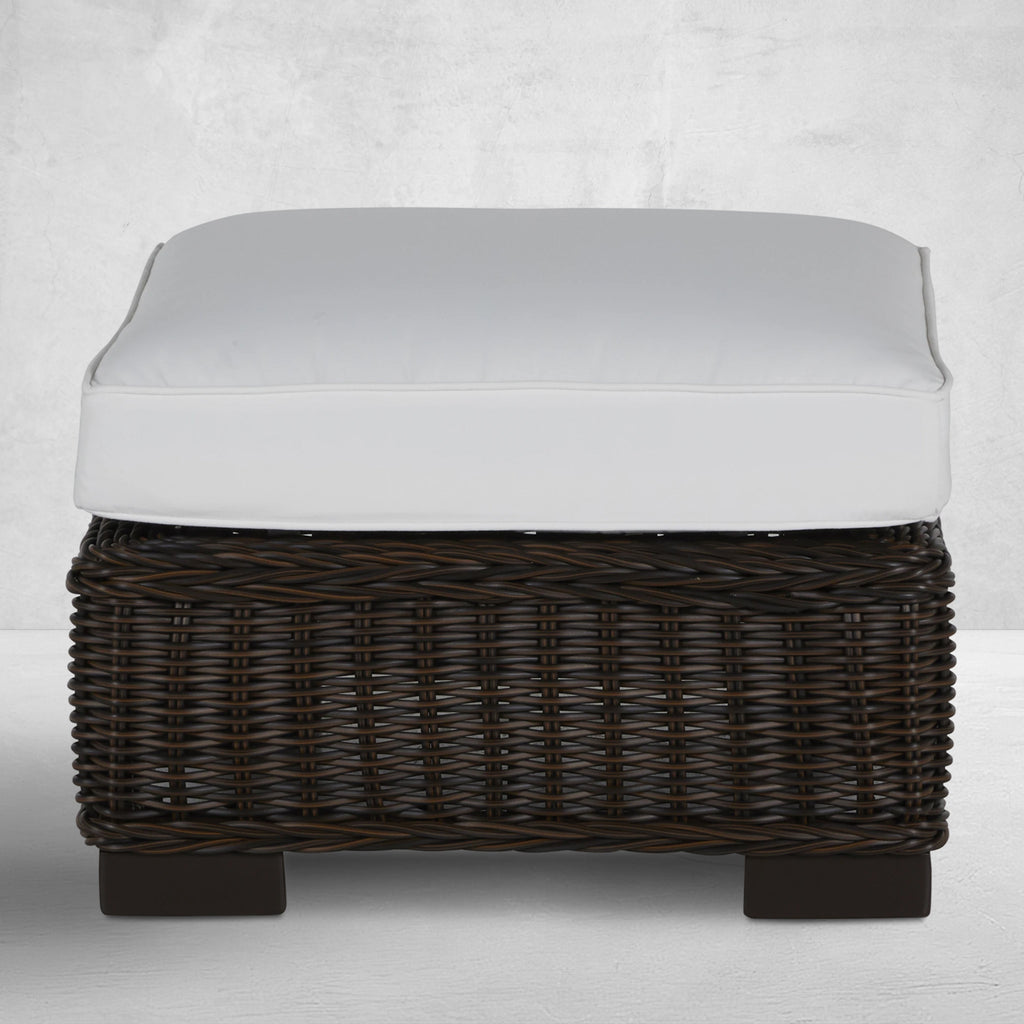 Rustic N-Dura Resin Wicker Outdoor Woven Ottoman