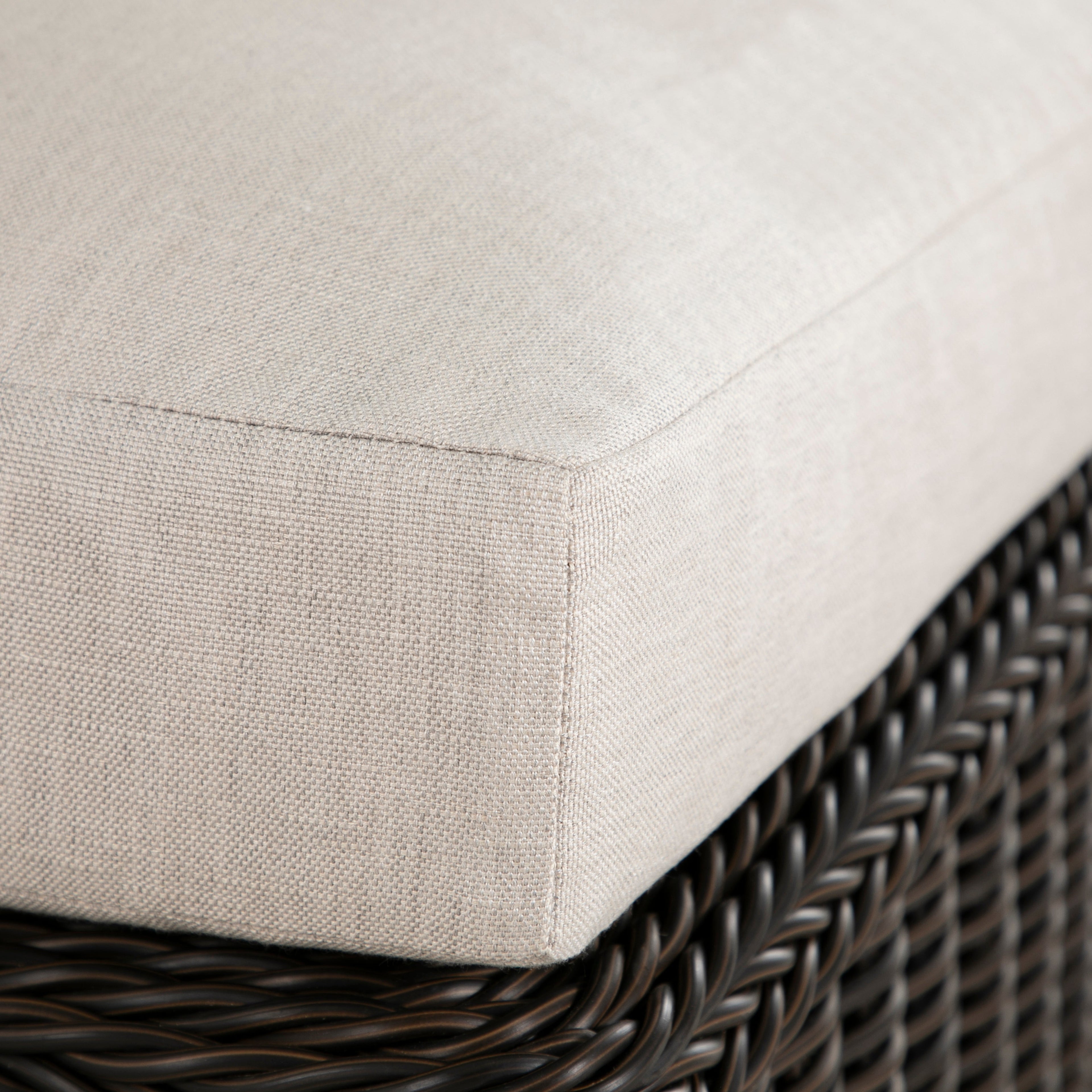 Rustic N-Dura Resin Wicker Outdoor Woven Ottoman