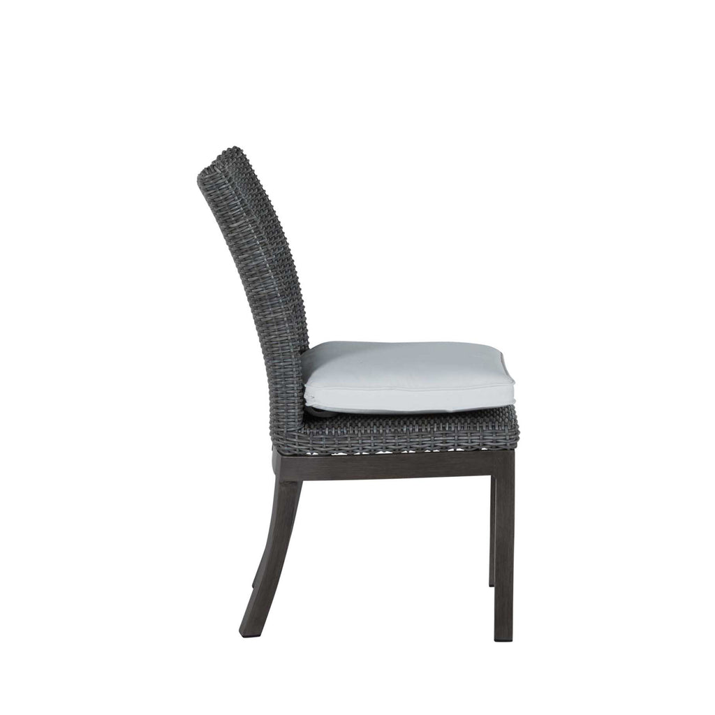 Rustic Woven Resin Wicker Outdoor Side Chair
