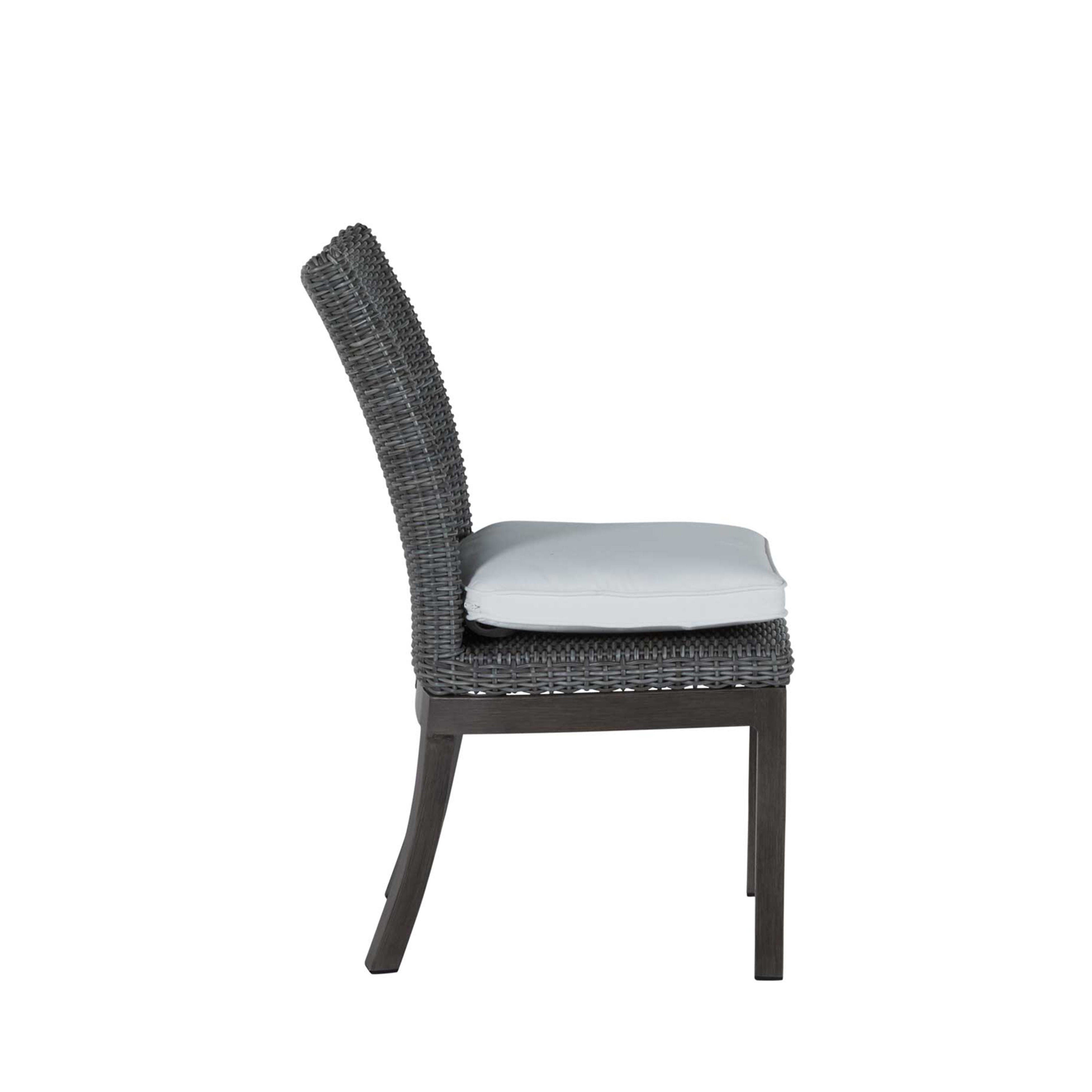 Rustic Woven Resin Wicker Outdoor Side Chair