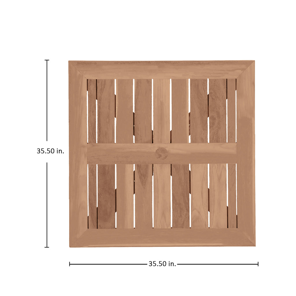Club Teak 35.5" Square Outdoor Table Top