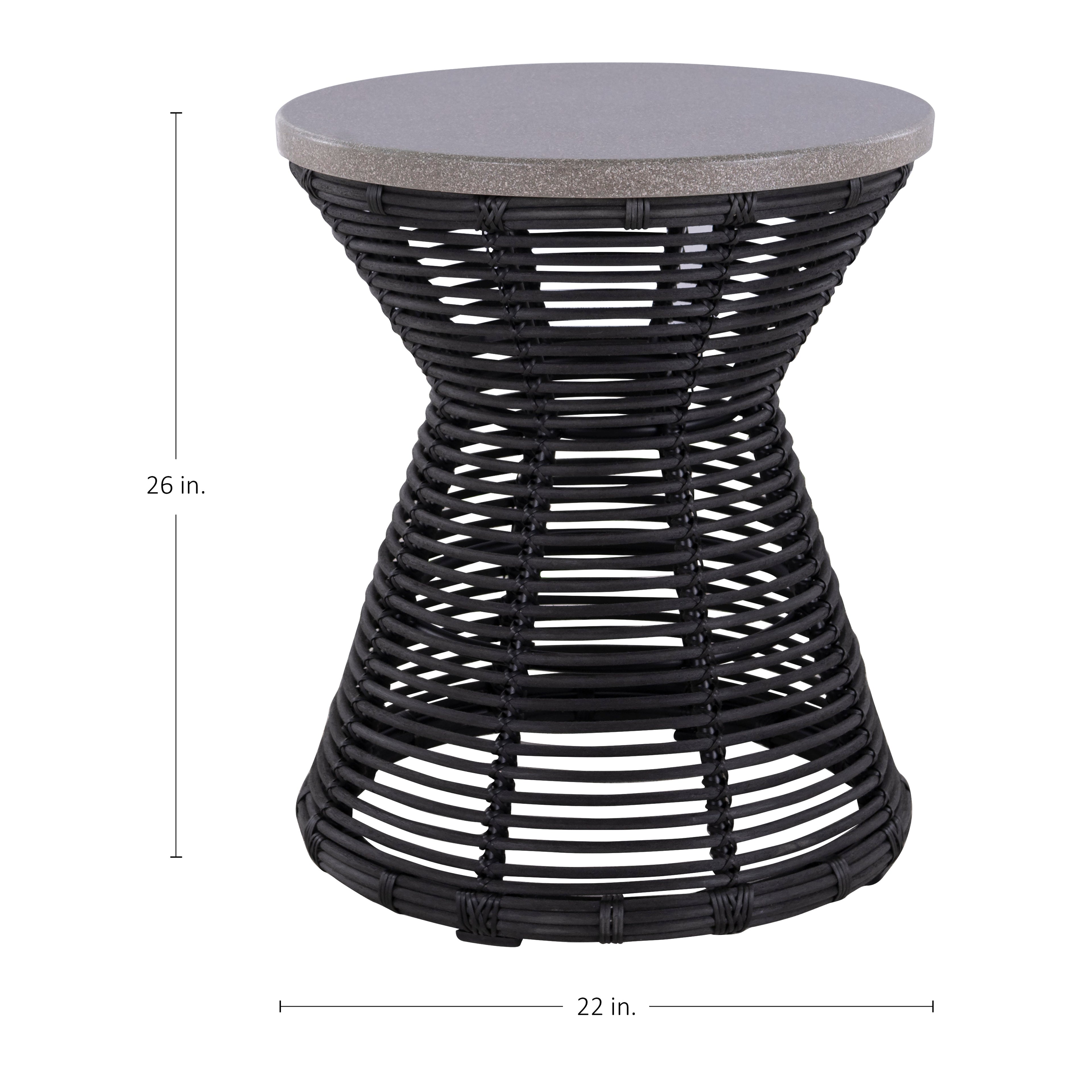 Harris Wicker 22" Round Outdoor Pedestal End Table