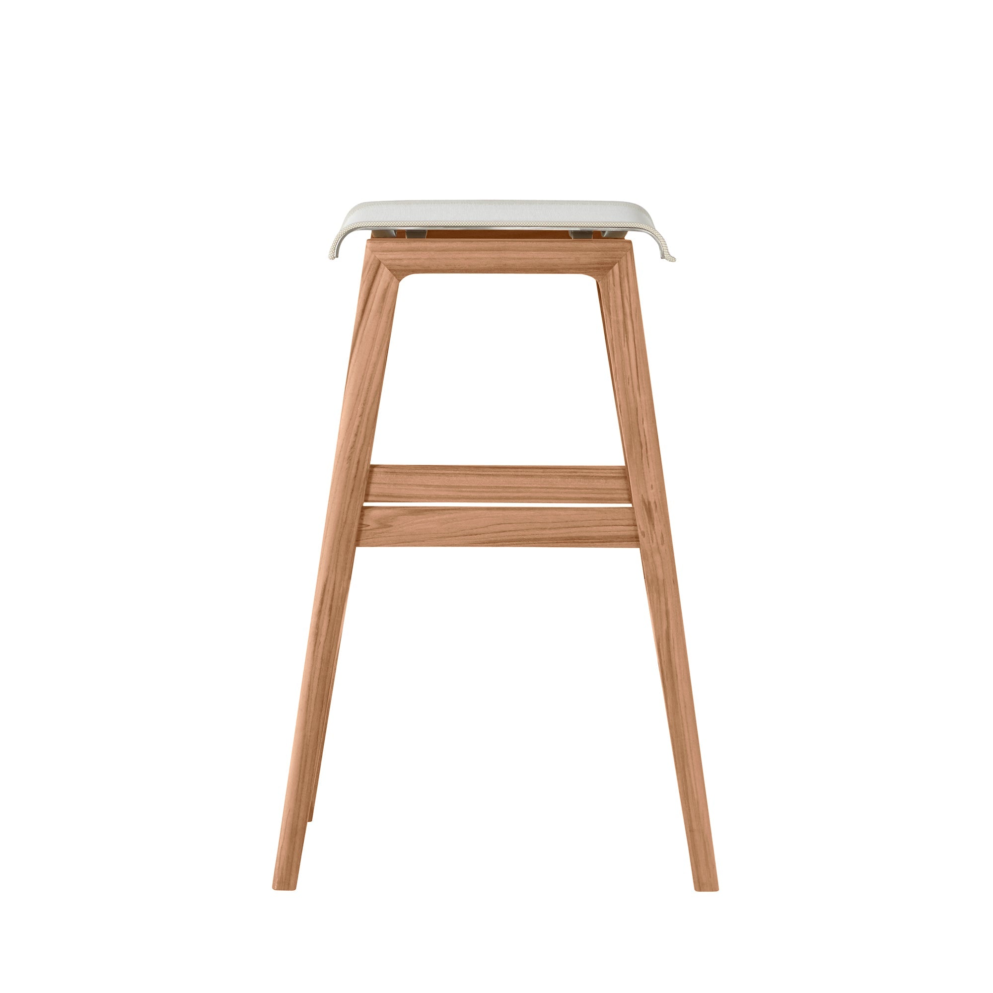 Coast Teak Sling Outdoor Backless Bar Stool