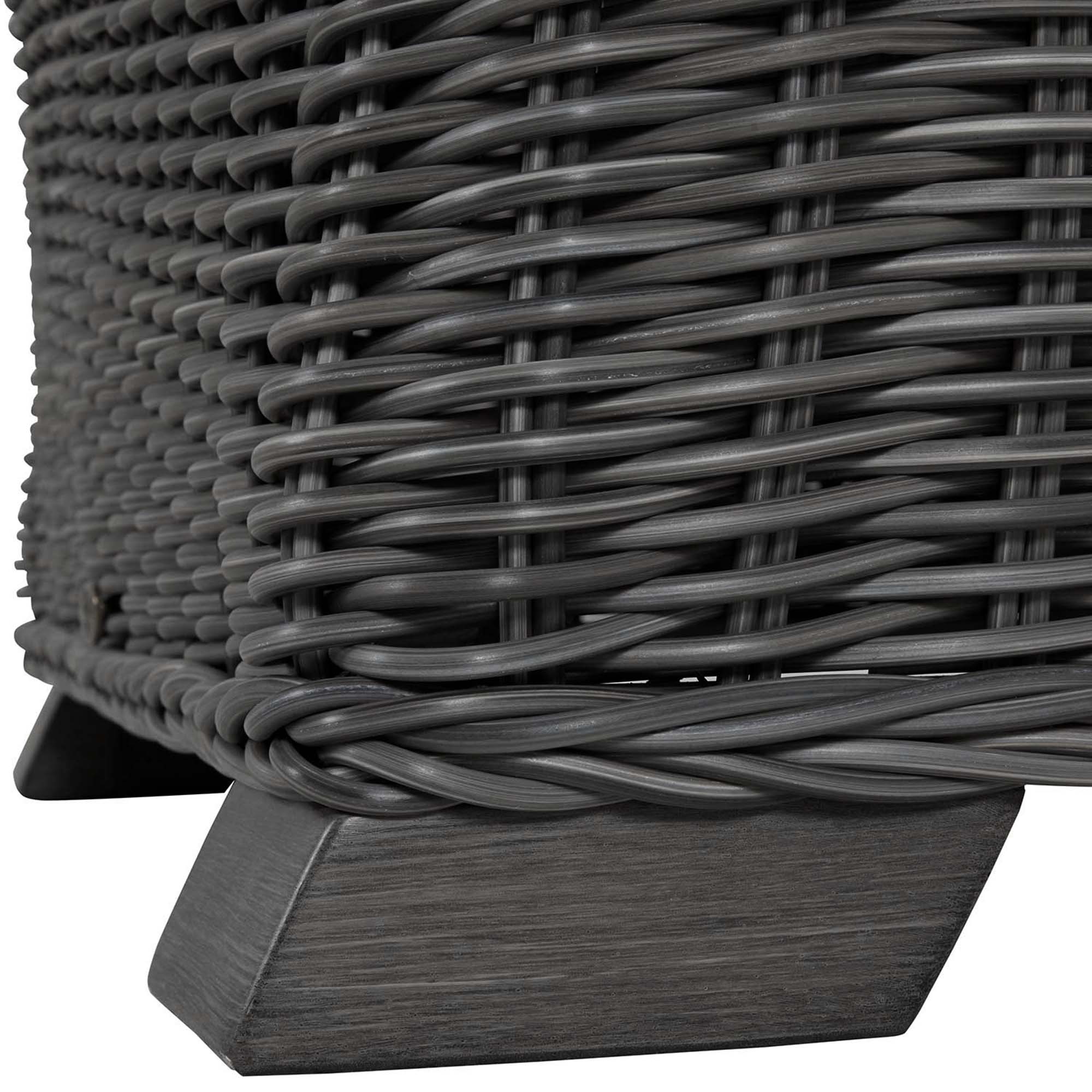 Rustic Resin Wicker Outdoor LAF Sectional Sofa