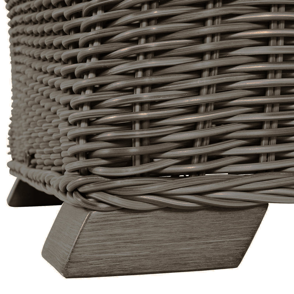 Rustic Woven Wicker Sectional Slipper Chair