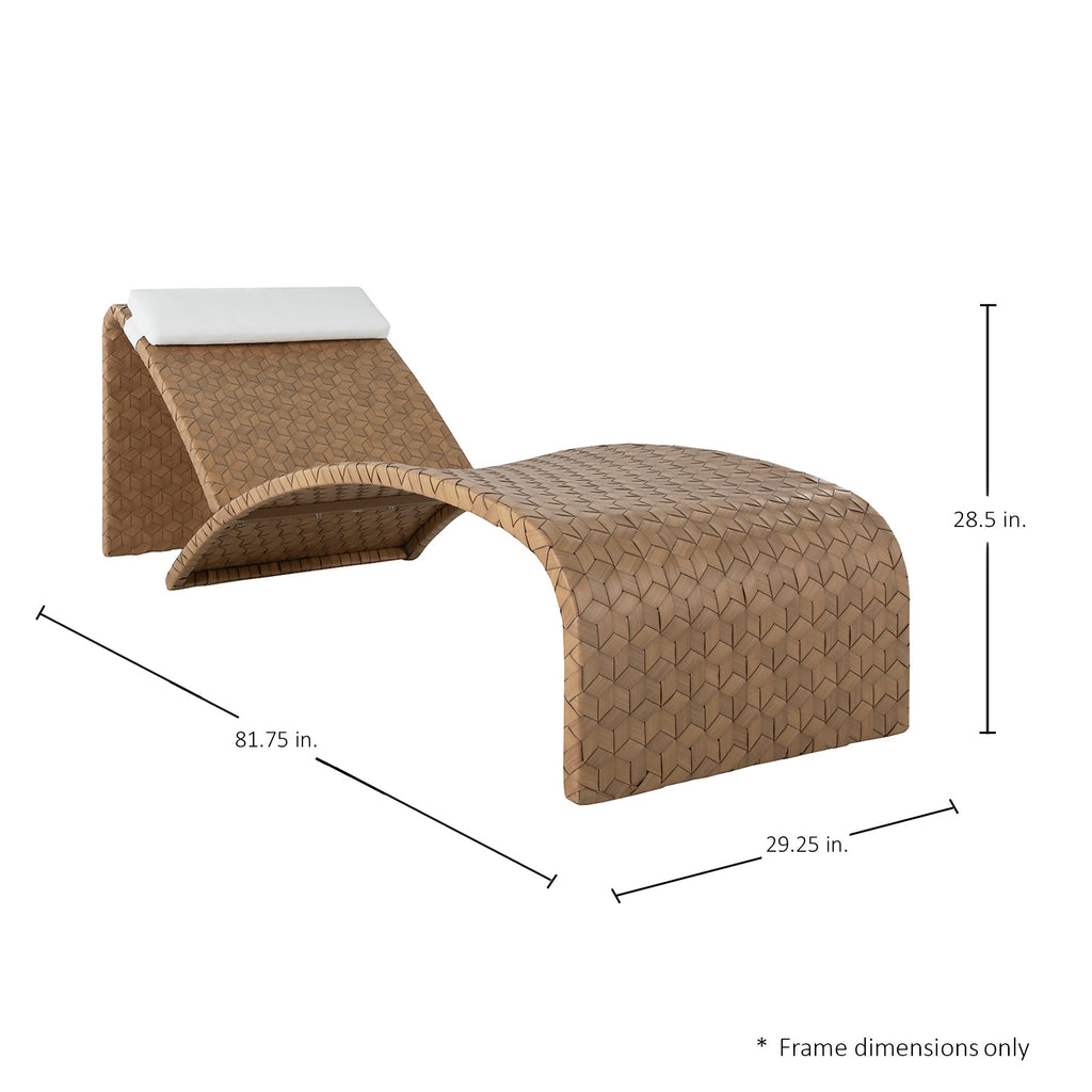 Venice Wicker Outdoor Armless Chaise Lounge
