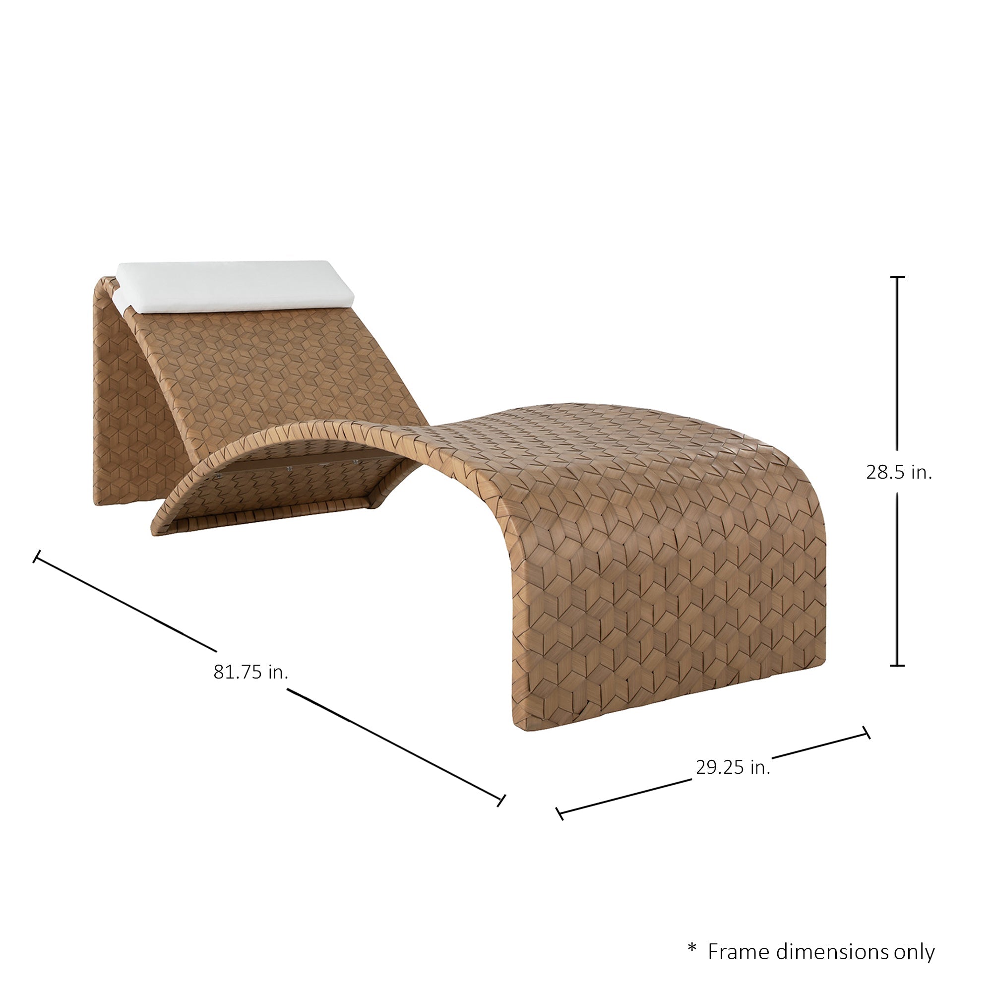 Venice Wicker Outdoor Armless Chaise Lounge