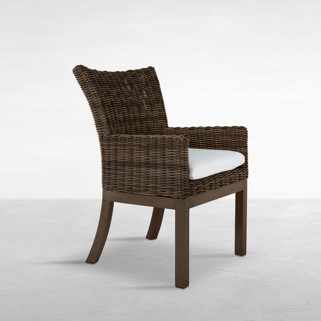 Montecito Woven Wicker Outdoor Dining Arm Chair