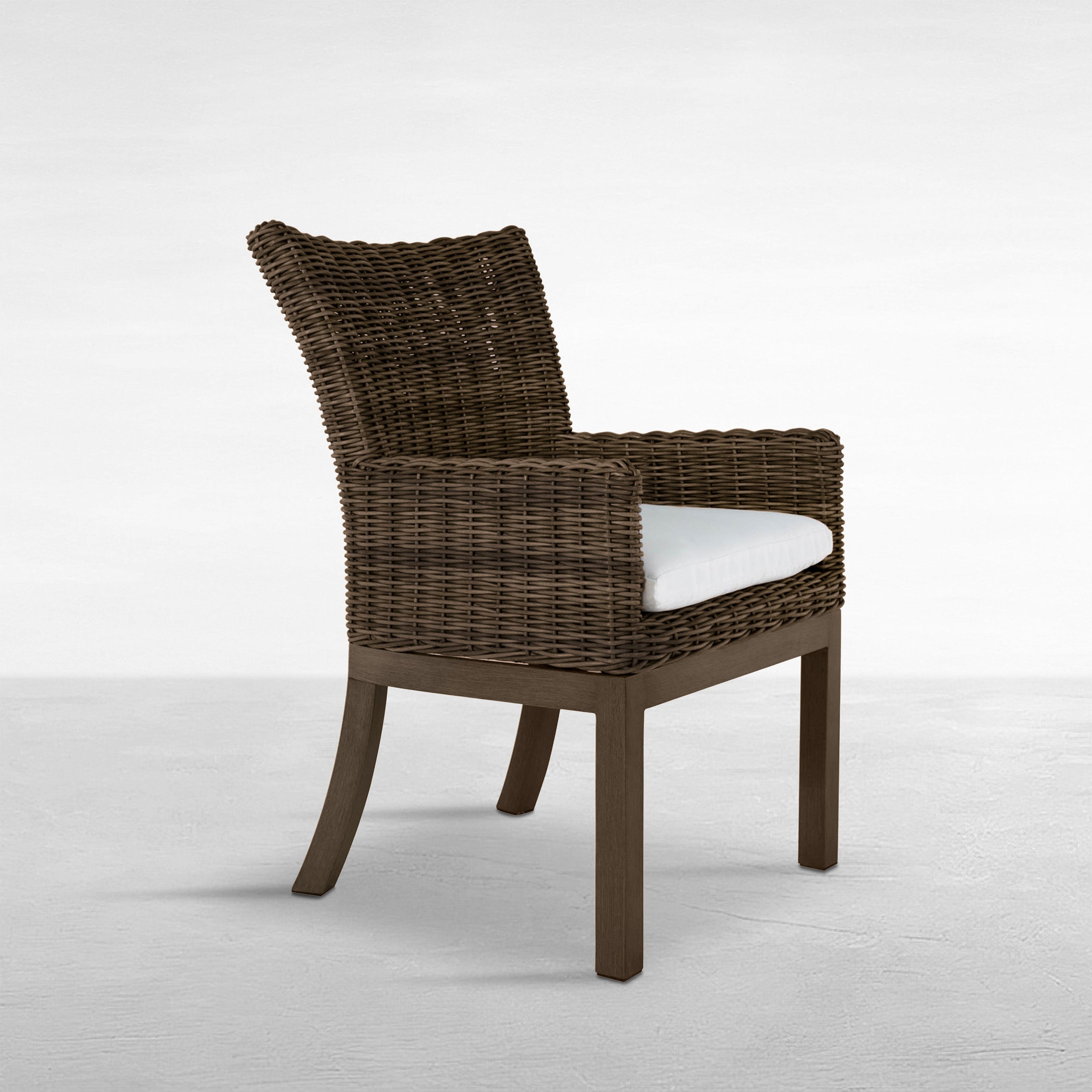 Montecito Woven Wicker Outdoor Dining Arm Chair