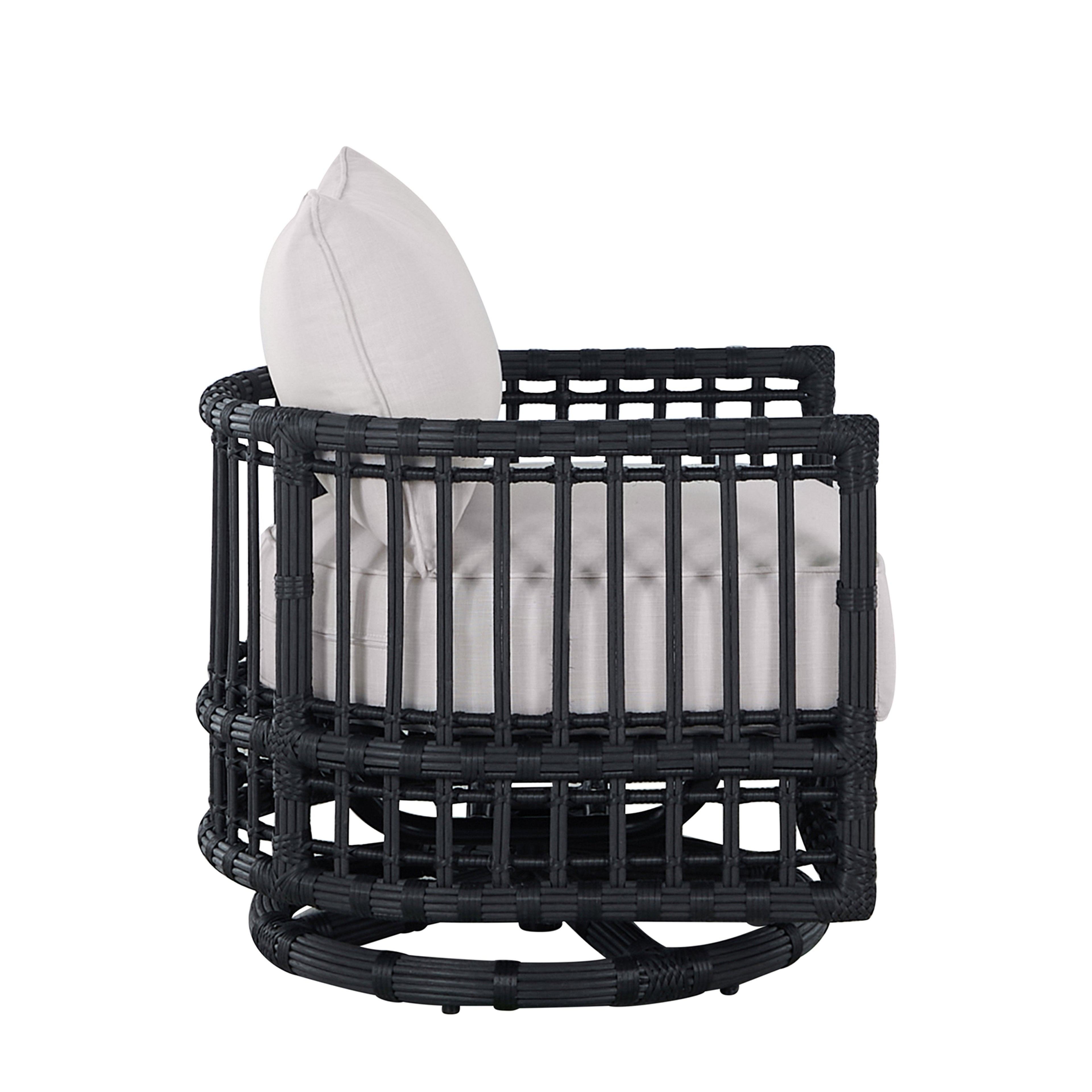 Newport Wicker Woven Outdoor Barrel Swivel Chair