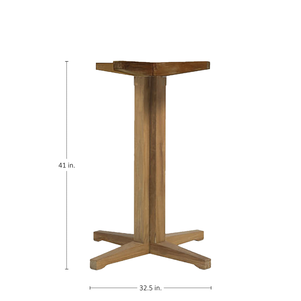 Club Teak Outdoor Pedestal Bar Base