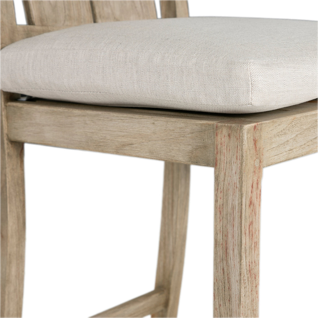Croquet Teak Outdoor Transitional Counter Stool